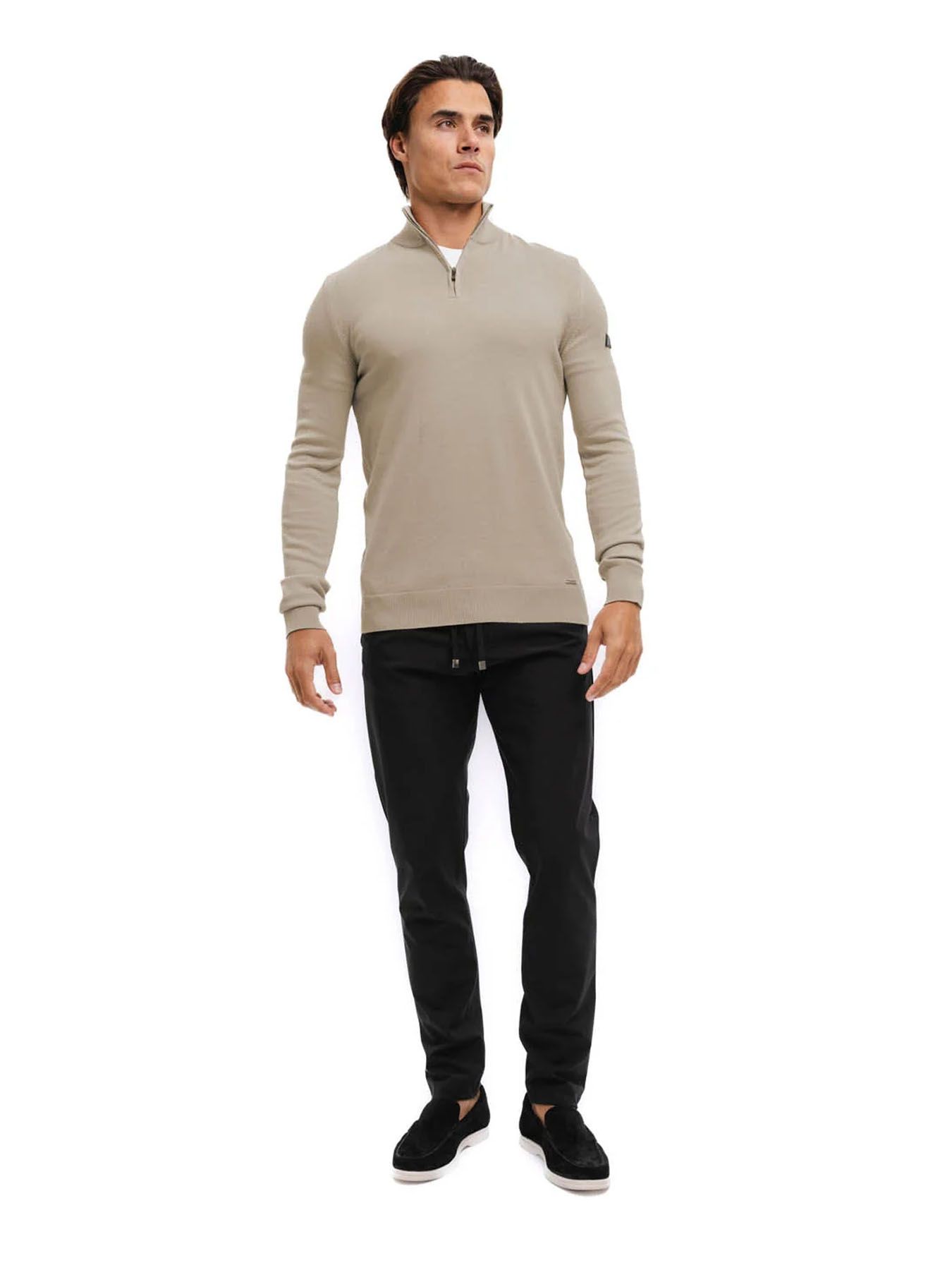 Malelions Men Knitted quarter zip Sand 00115789-SA Malelions Men Knitted quarter zip Sand 00115789-SA