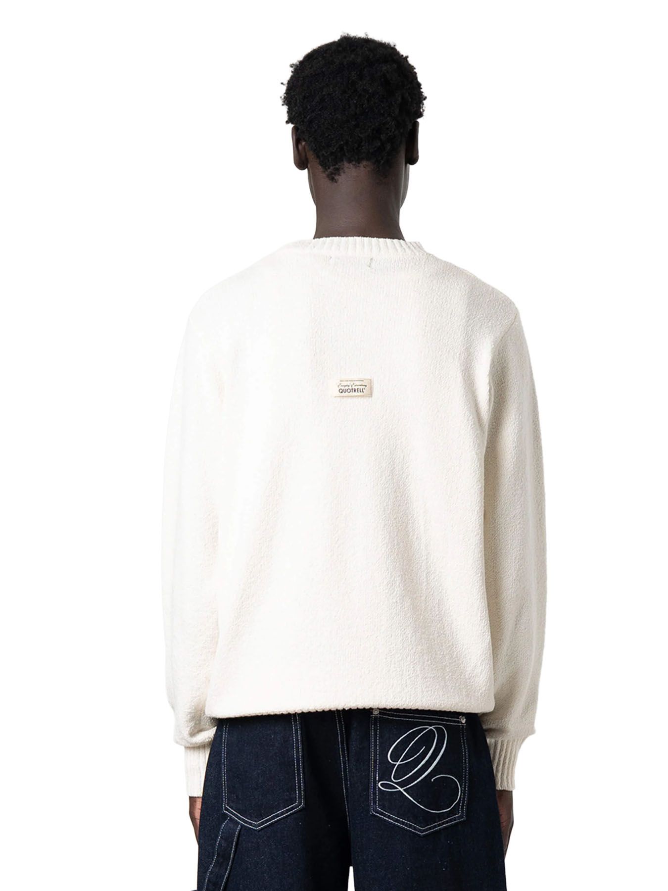 Quotrell Rico knitted crewneck ecru 2900161388048 Quotrell Rico knitted crewneck ecru 2900161388048