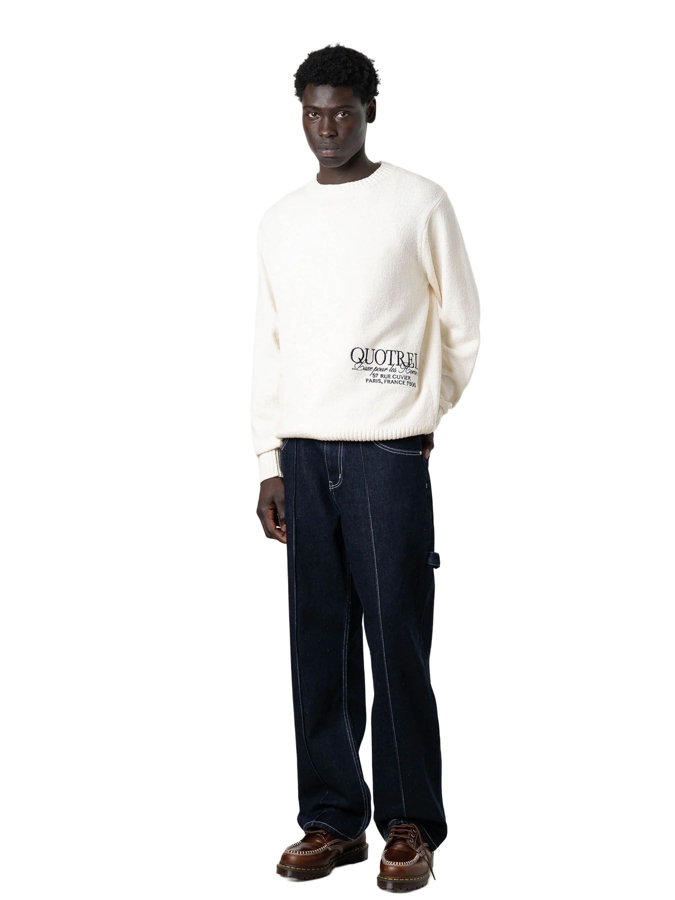 Quotrell Rico knitted crewneck ecru 2900161388048 Quotrell Rico knitted crewneck ecru 2900161388048