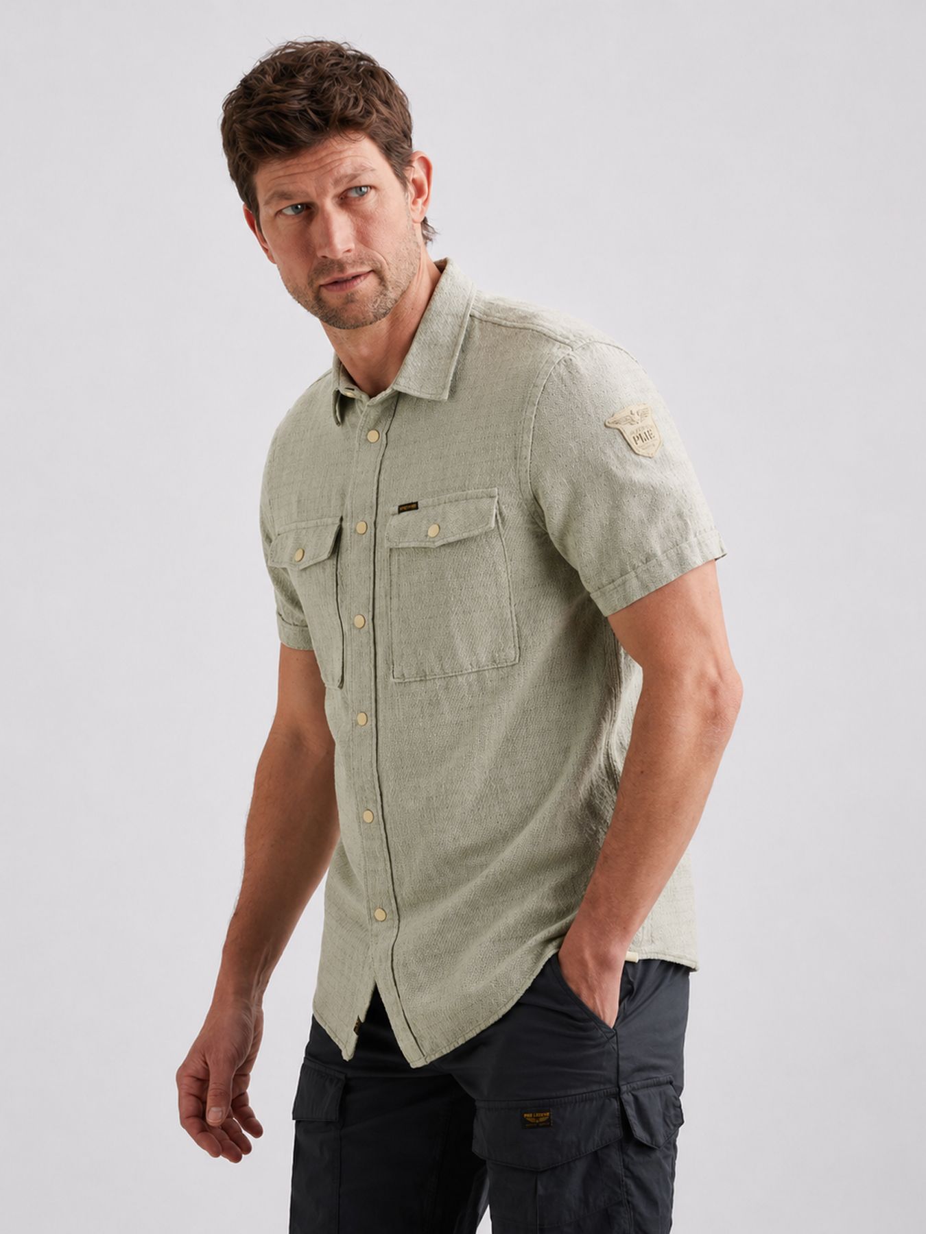 Pme Legend Short Sleeve Shirt Mattweave 2 ton Iceberg Green 00115806-6123