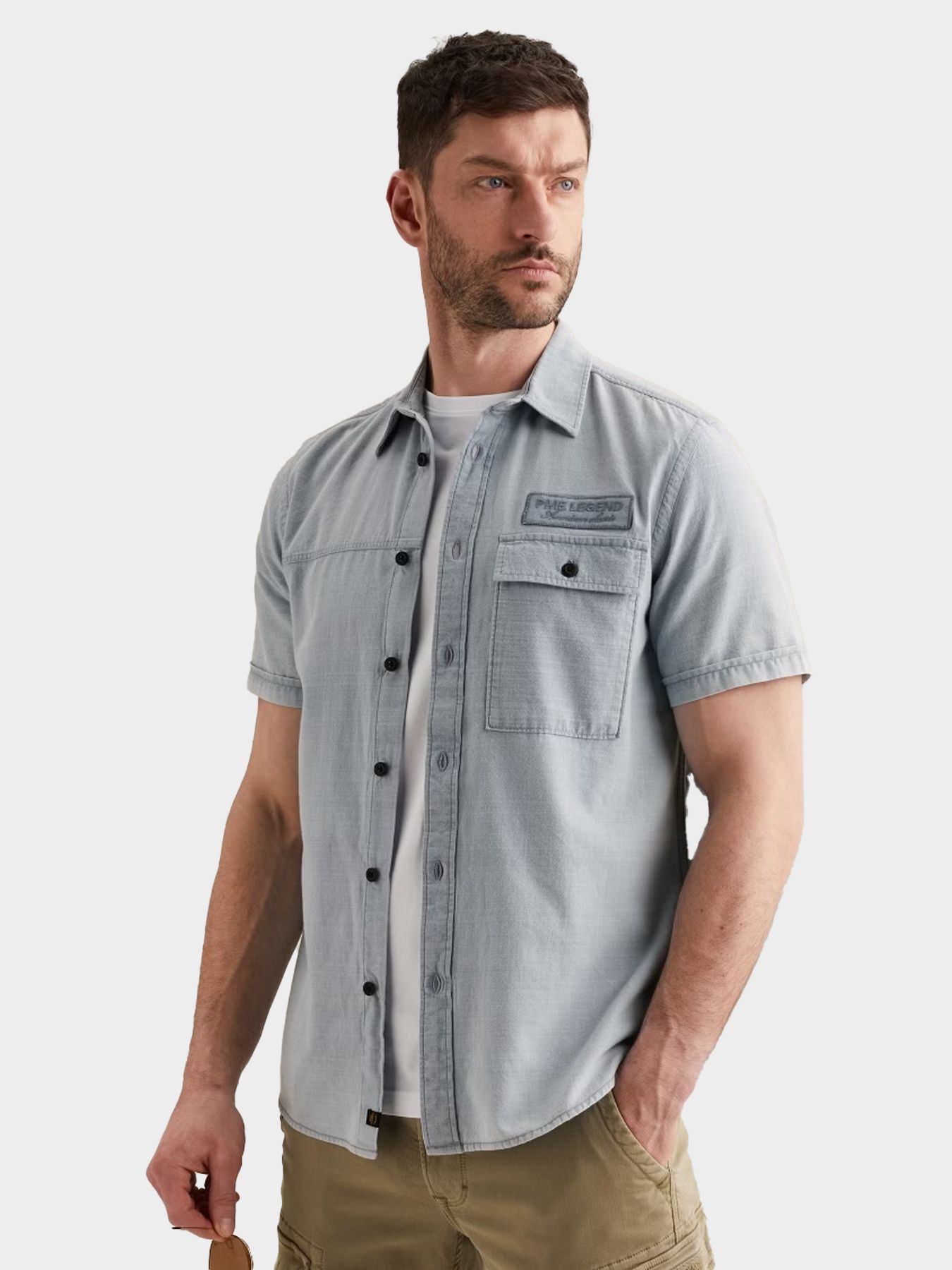 Pme Legend Short Sleeve Shirt Indigo yarn dye Real Indigo 00115807-590
