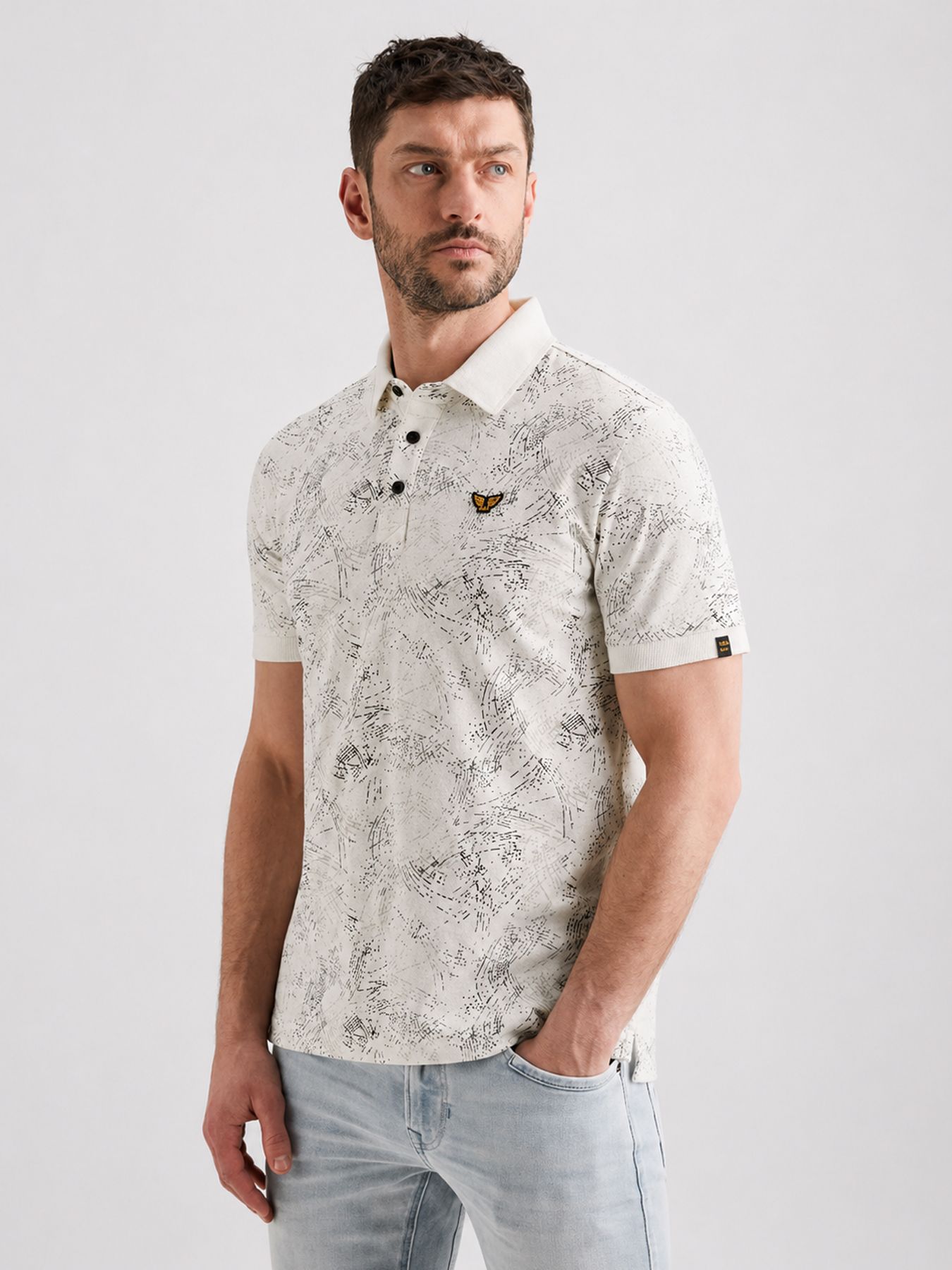Pme Legend Short sleeve polo slub jersey all Egret 00115808-7001
