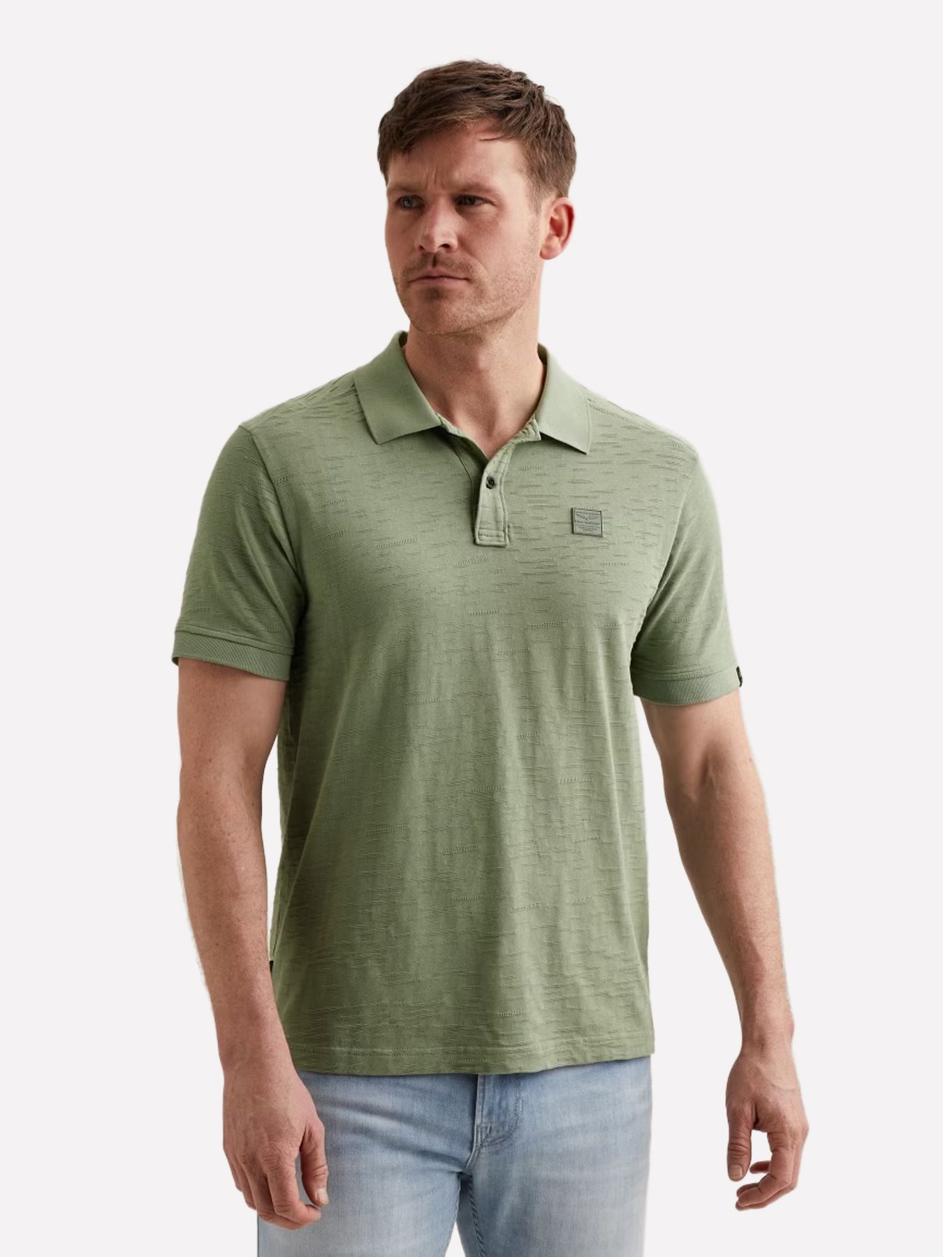 Pme Legend Short sleeve polo jacquard jersey Iceberg Green 00115809-6123