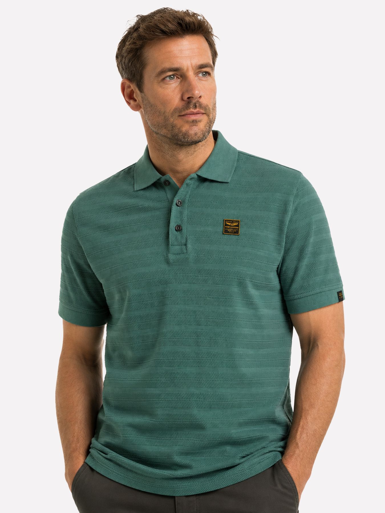 Pme Legend Short sleeve polo jacquard jersey Deep Sea 00115810-6053