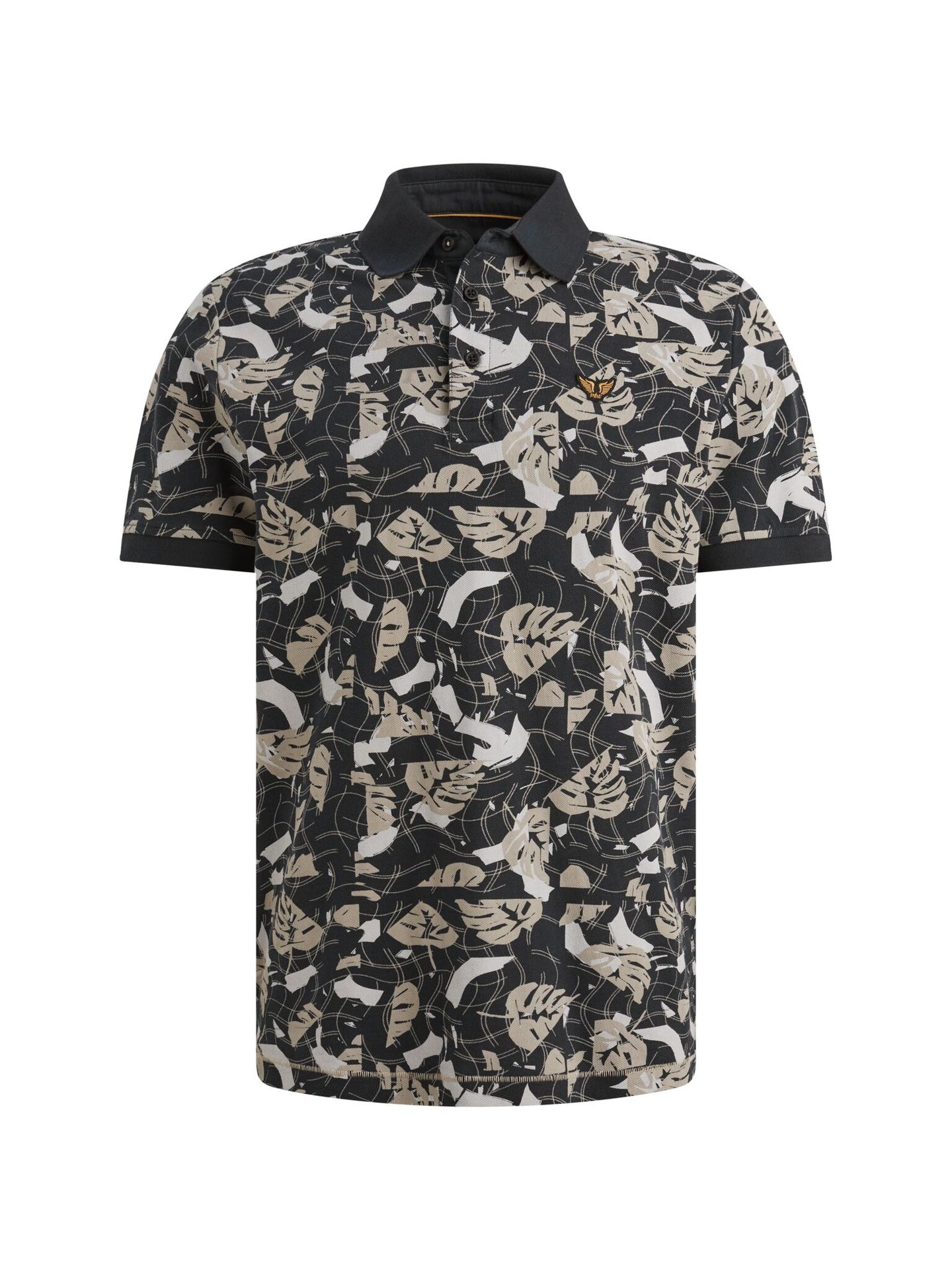 Pme Legend Short sleeve polo printed fine piq Carbon 00115811-5282