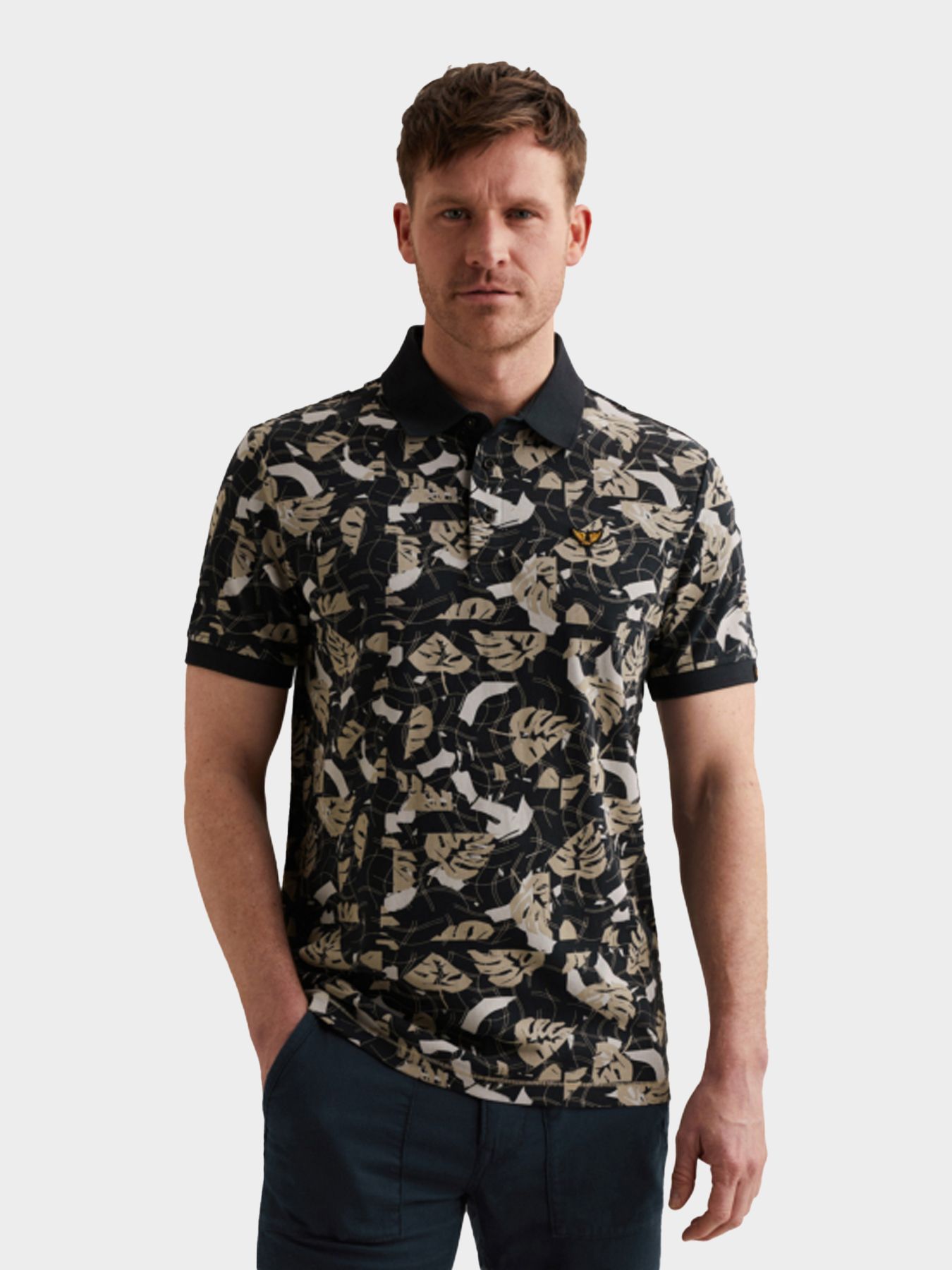 Pme Legend Short sleeve polo printed fine piq Carbon 00115811-5282