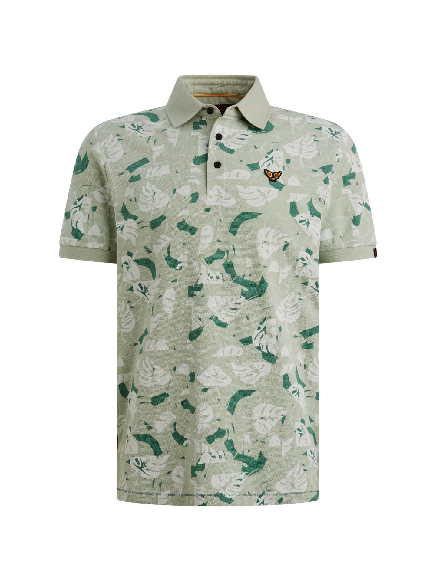 Pme Legend Short sleeve polo printed fine piq Cameo Green 00115811-6168