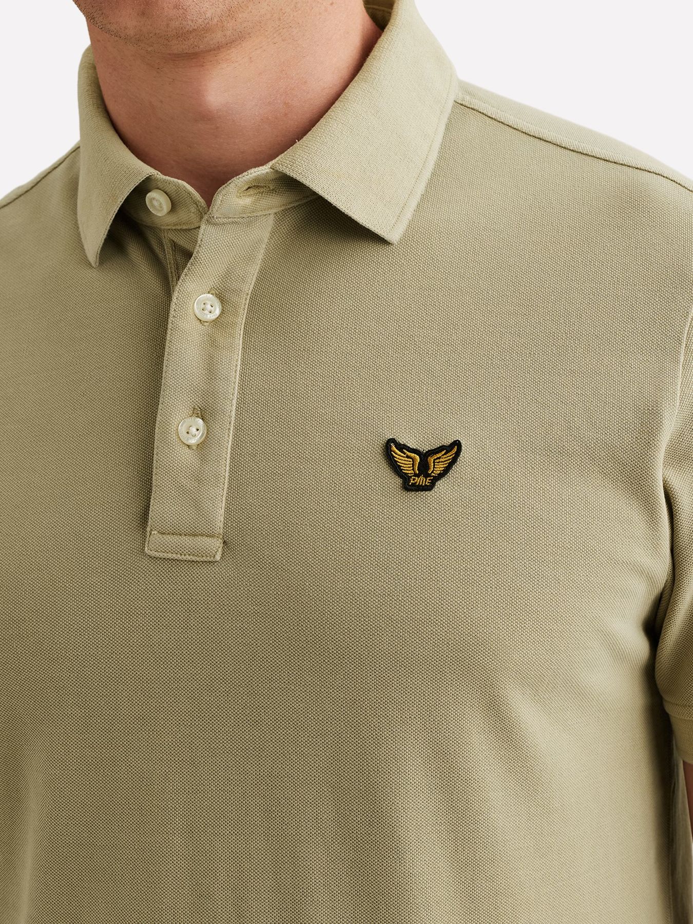 Pme Legend Short sleeve polo pique garment dy Spray Green 2900161423046