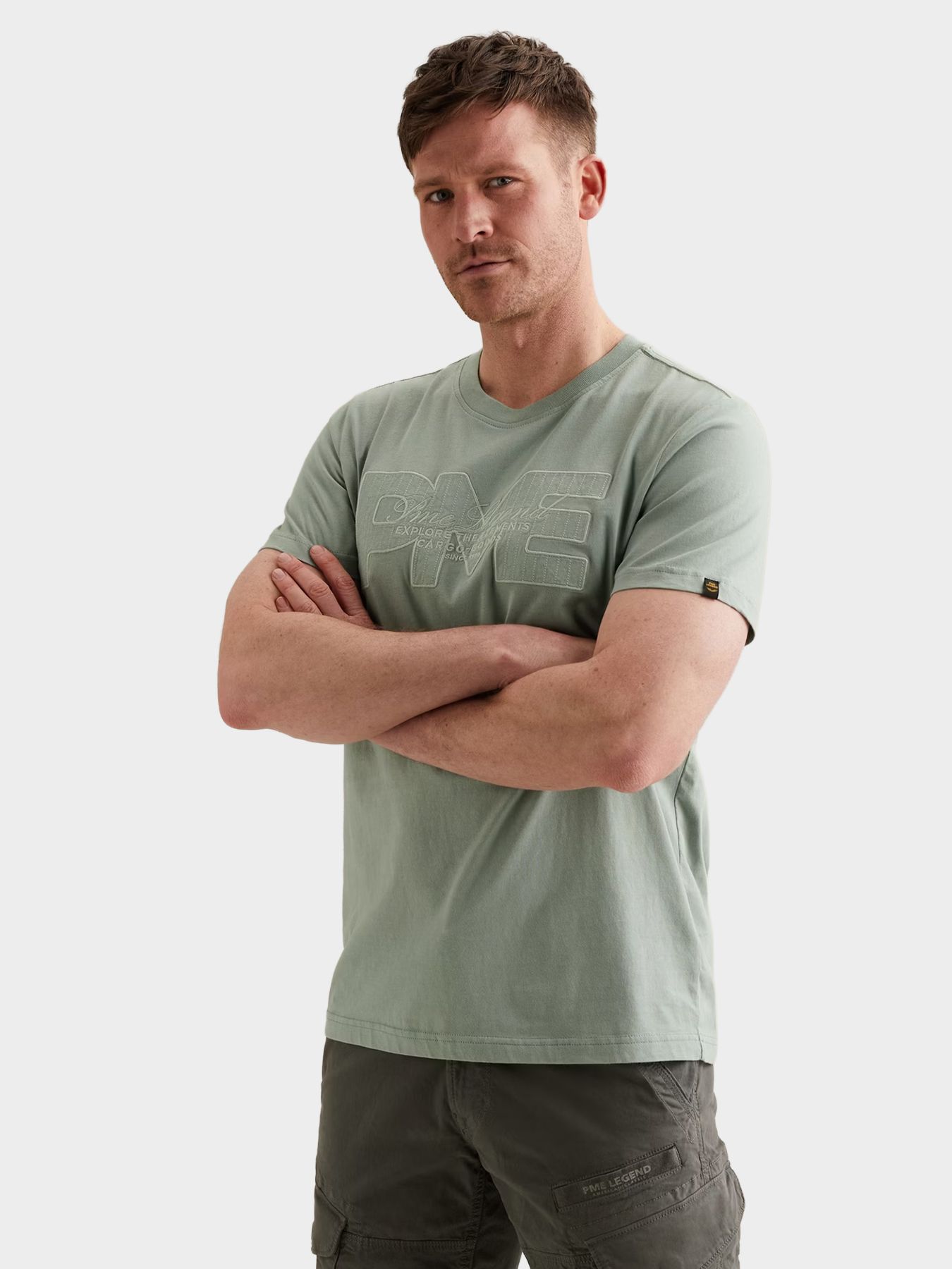 Pme Legend Short sleeve r-neck single jersey Iceberg Green 00115817-6123