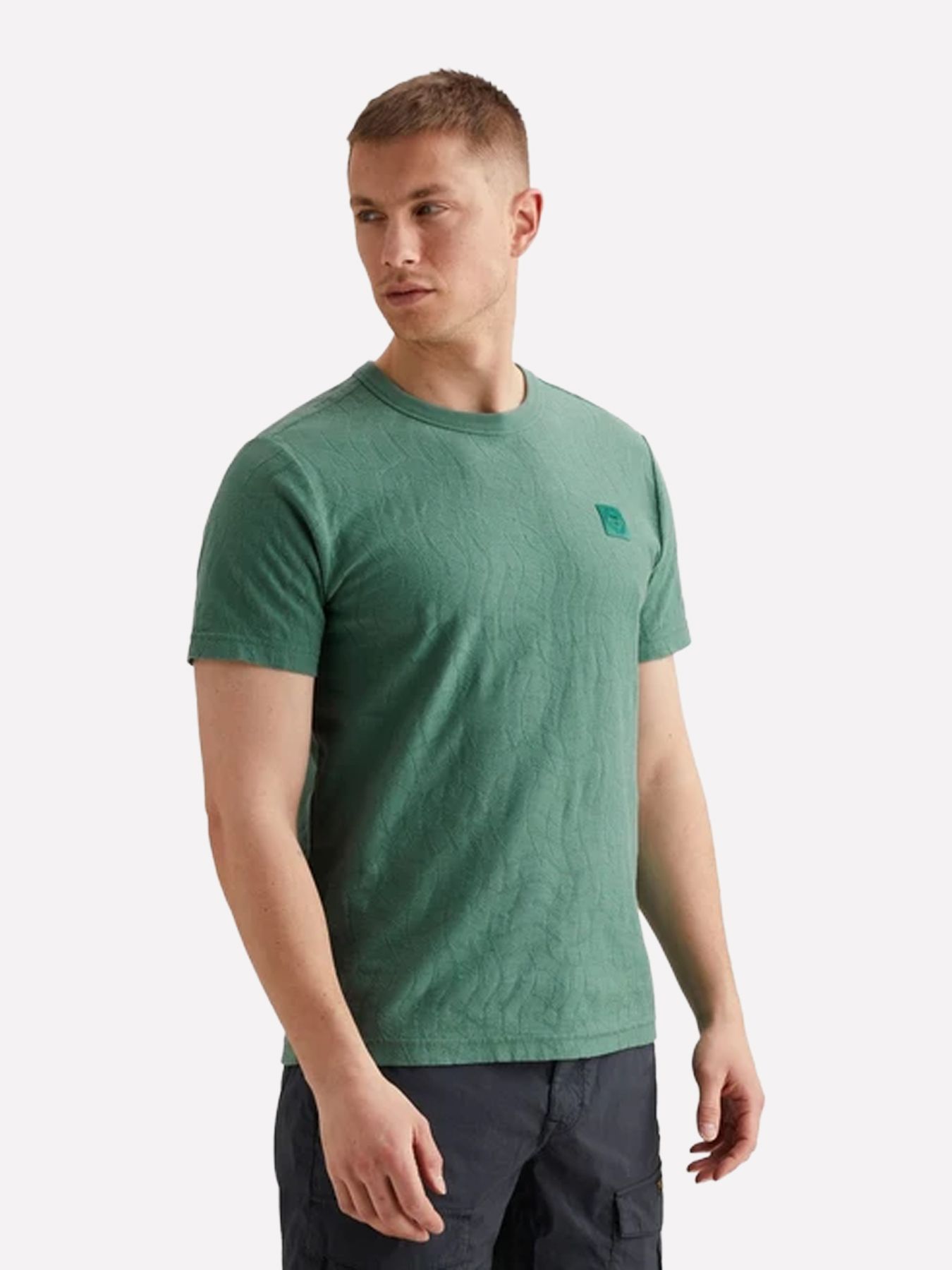 Pme Legend Short sleeve r-neck jacquard jerse Deep Sea 2900161433014