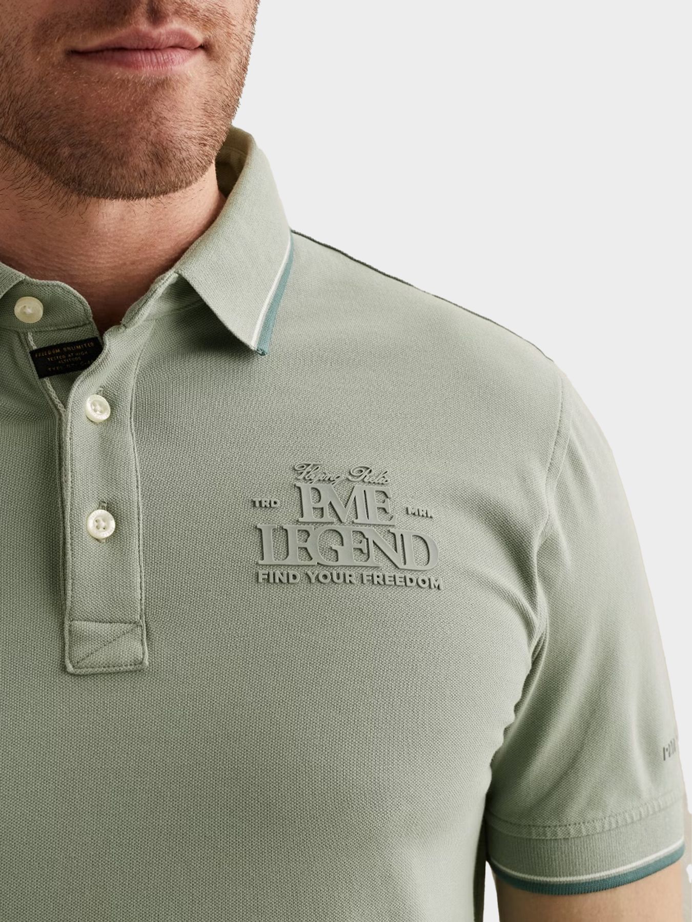 Pme Legend Short sleeve polo stretch pique Iceberg Green 2900161449053