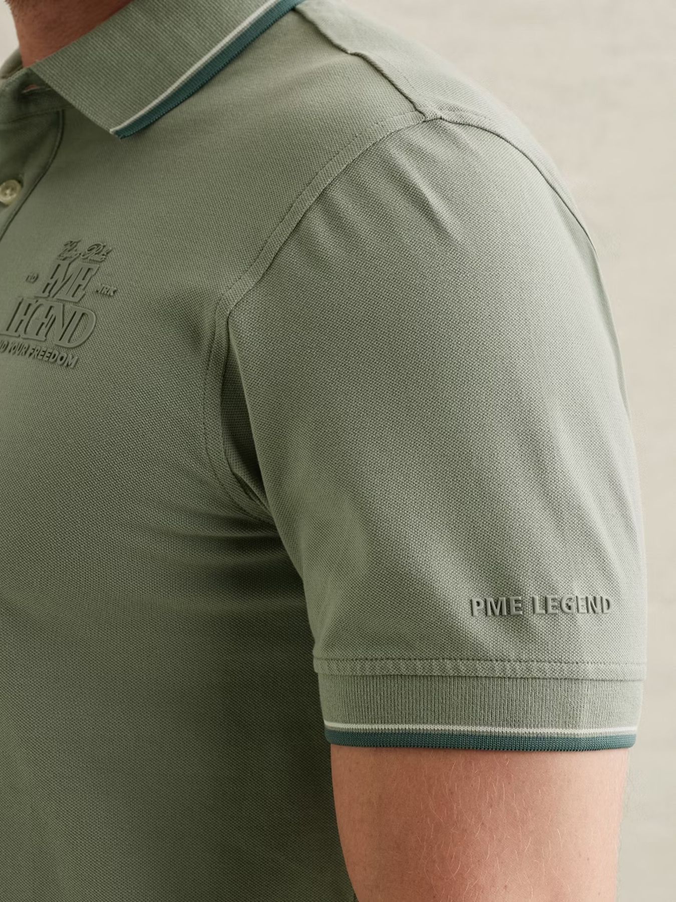 Pme Legend Short sleeve polo stretch pique Iceberg Green 2900161449053