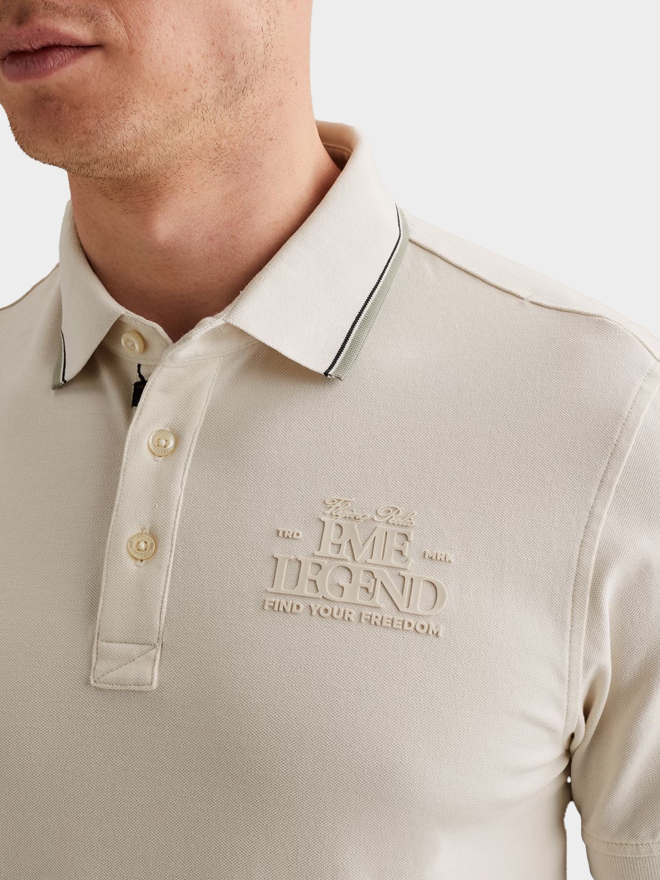 Pme Legend Short sleeve polo stretch pique Egret 2900161450042