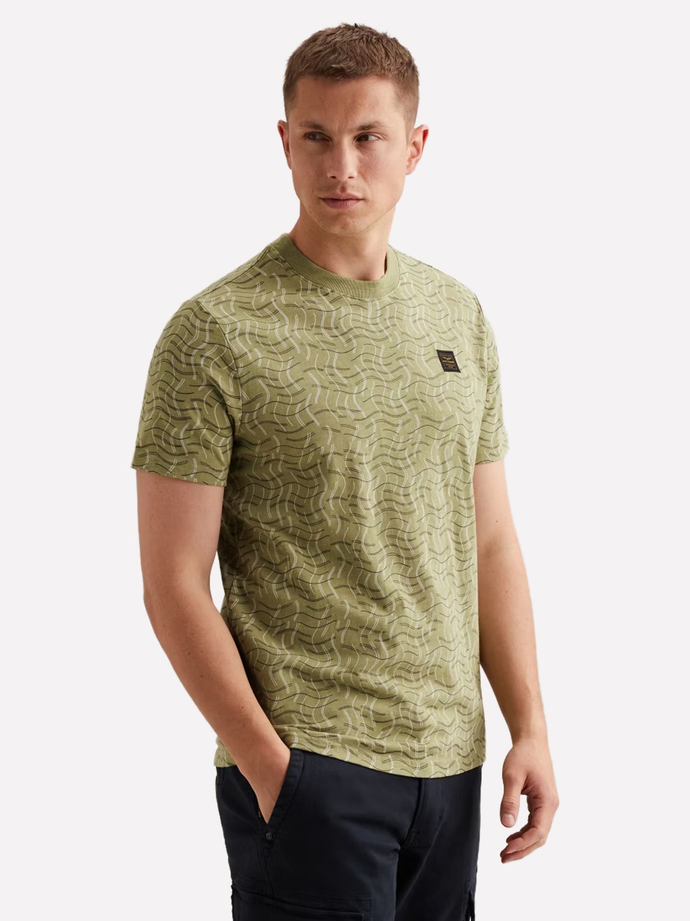 Pme Legend Short sleeve r-neck slub jersey ao Mosstone 00115832-6394