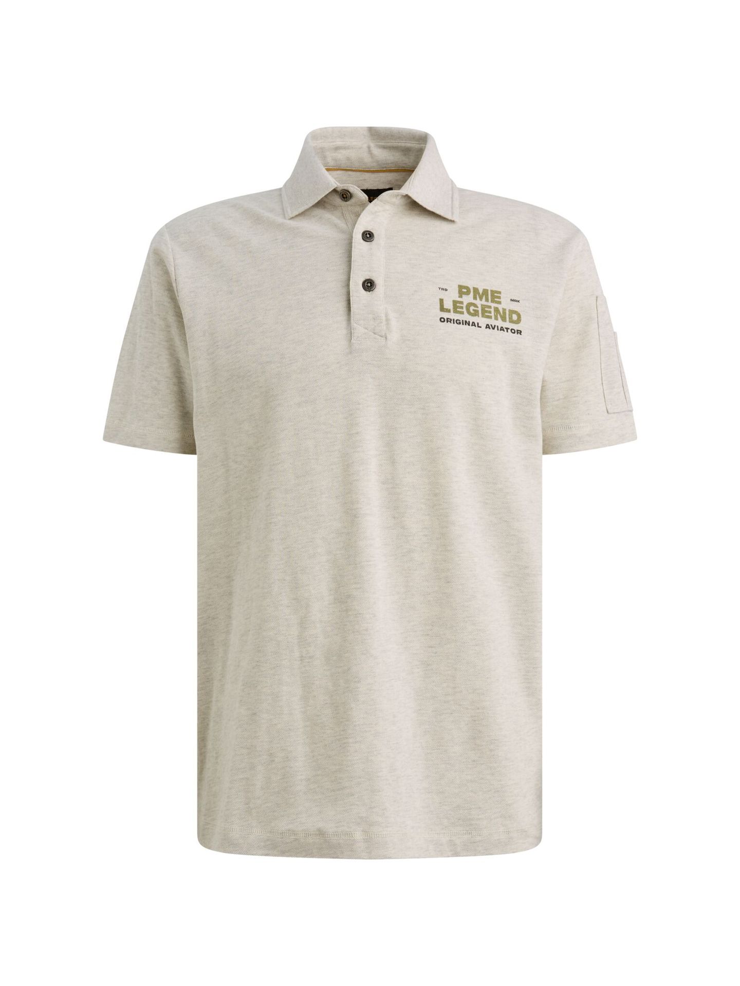 Pme Legend Short sleeve polo pique melange Bone White Melee 00115836-910