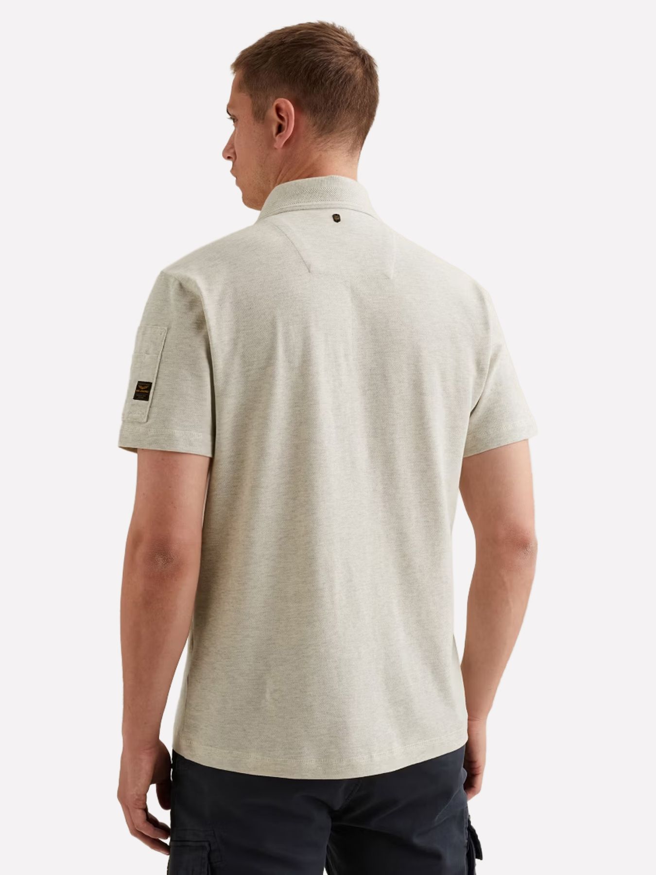 Pme Legend Short sleeve polo pique melange Bone White Melee 2900161470019