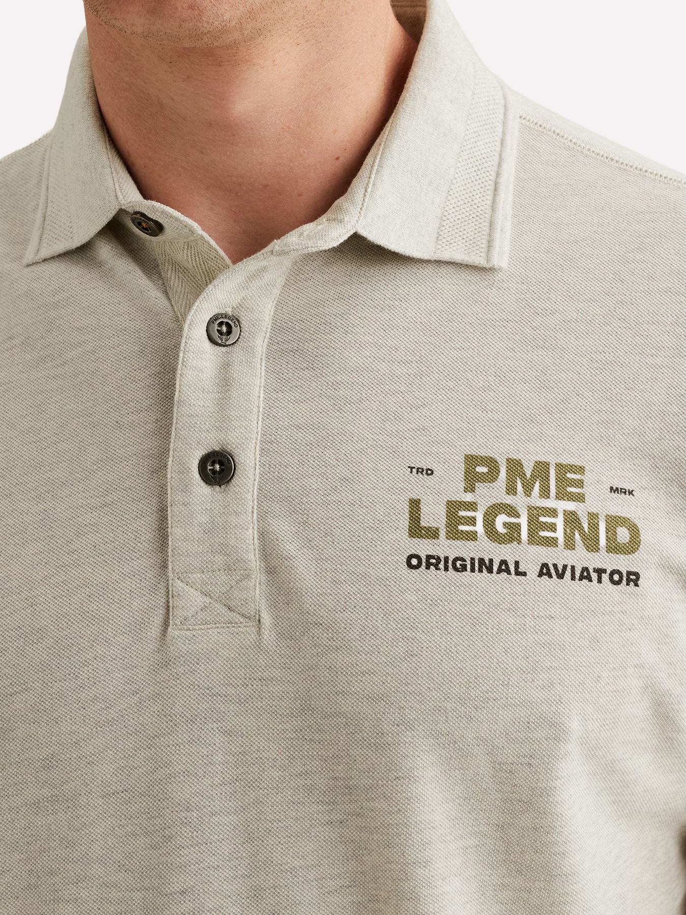Pme Legend Short sleeve polo pique melange Bone White Melee 2900161470019