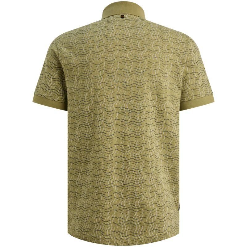 Pme Legend Short sleeve polo slub jersey aop Mosstone 00115837-6394