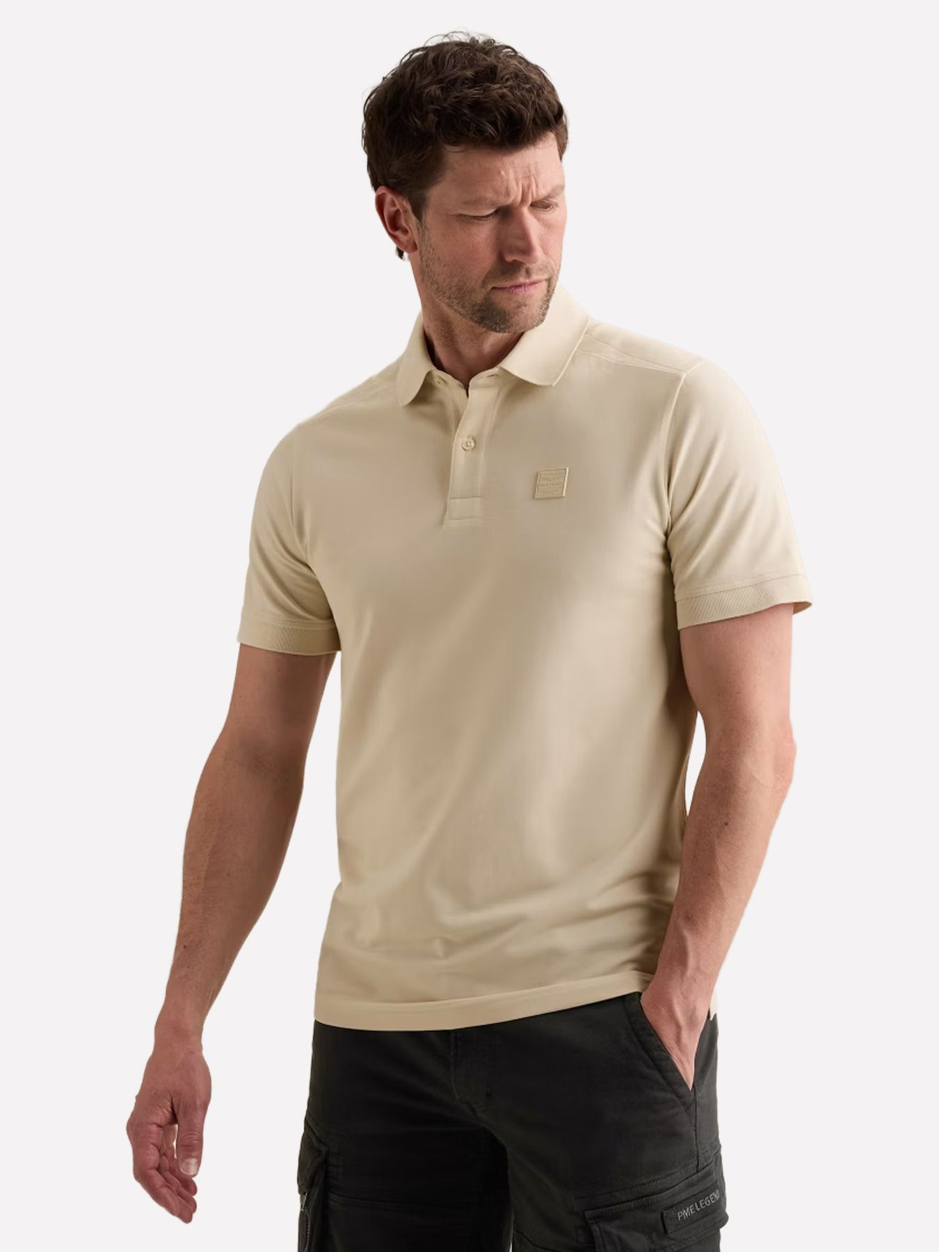 Pme Legend Short sleeve polo stretch pique bl Bone White 00115838-7013