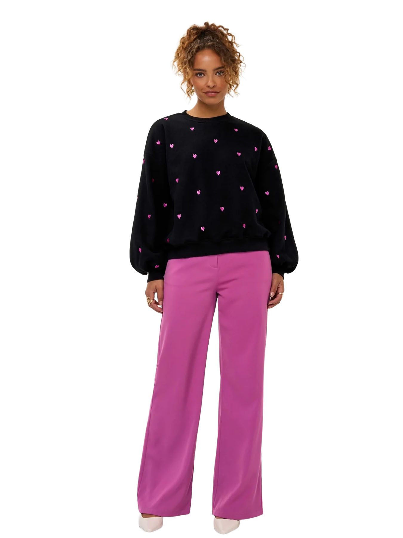 Ydence Sweater Hearts Black/Fuchsia 2900161488069