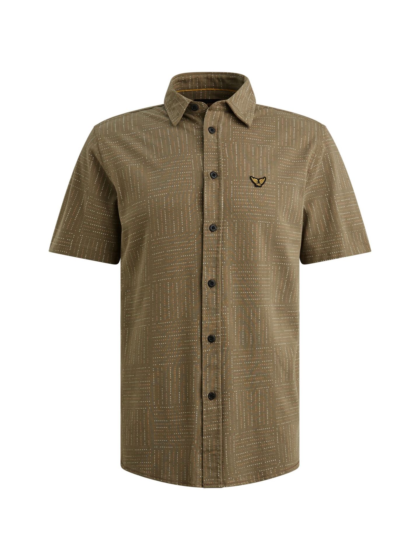 Pme Legend Short Sleeve Shirt Print on pique Dusky Green 00115849-6389
