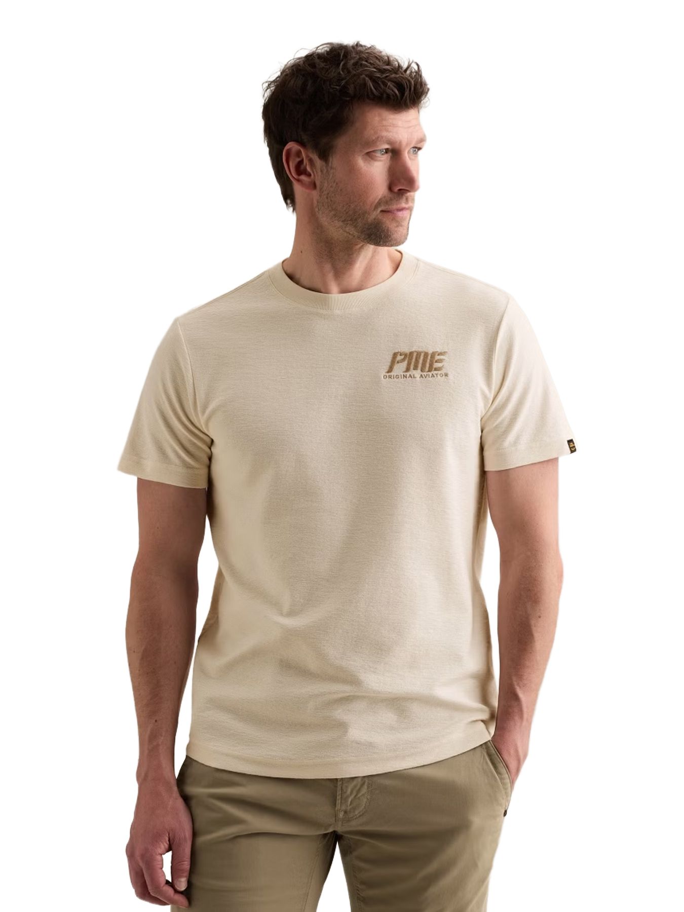 Pme Legend Short sleeve r-neck structure fabr Egret 00115852-7001