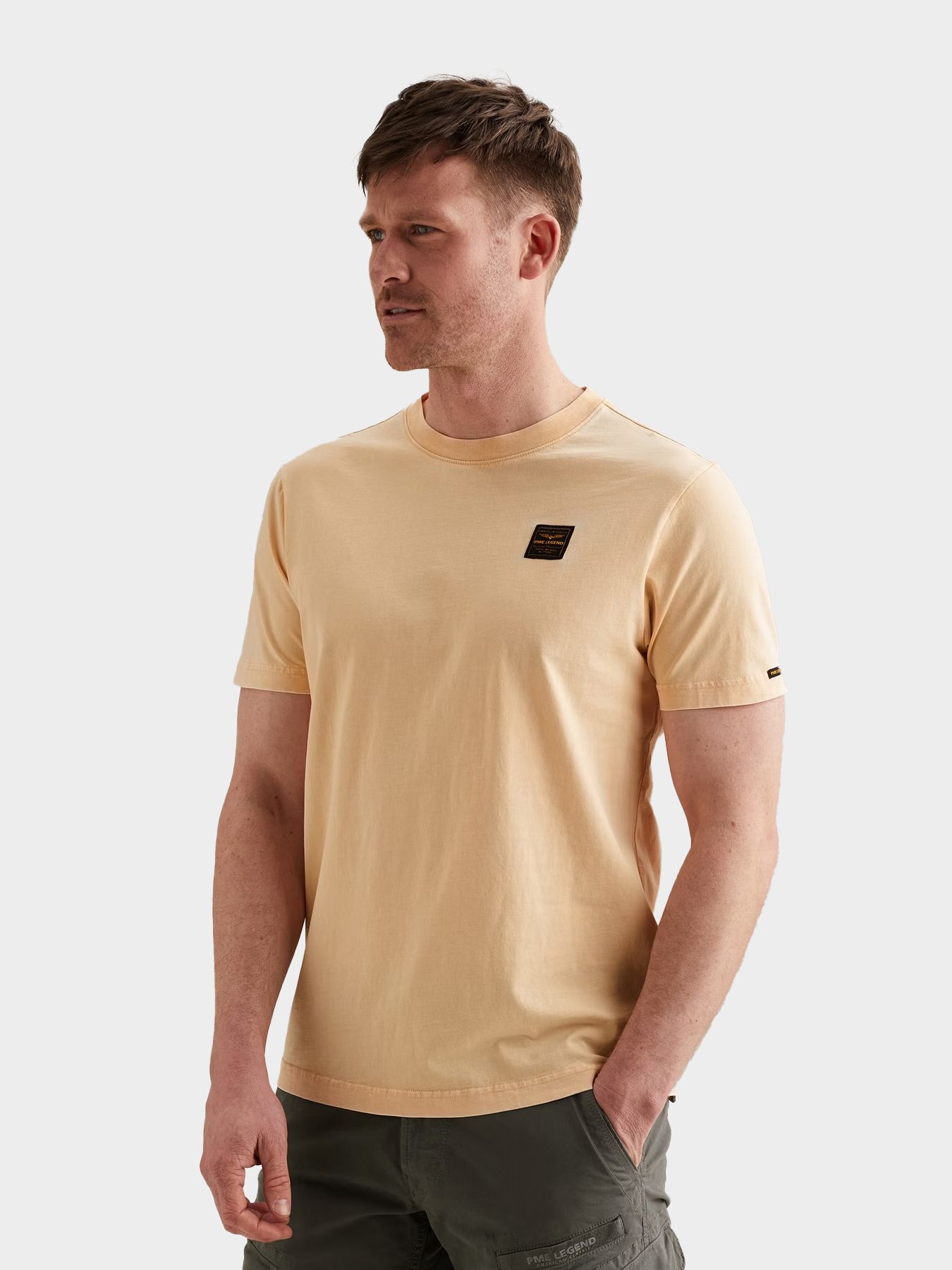 Pme Legend Short sleeve r-neck washed garment Apricot Cream 00115853-7137