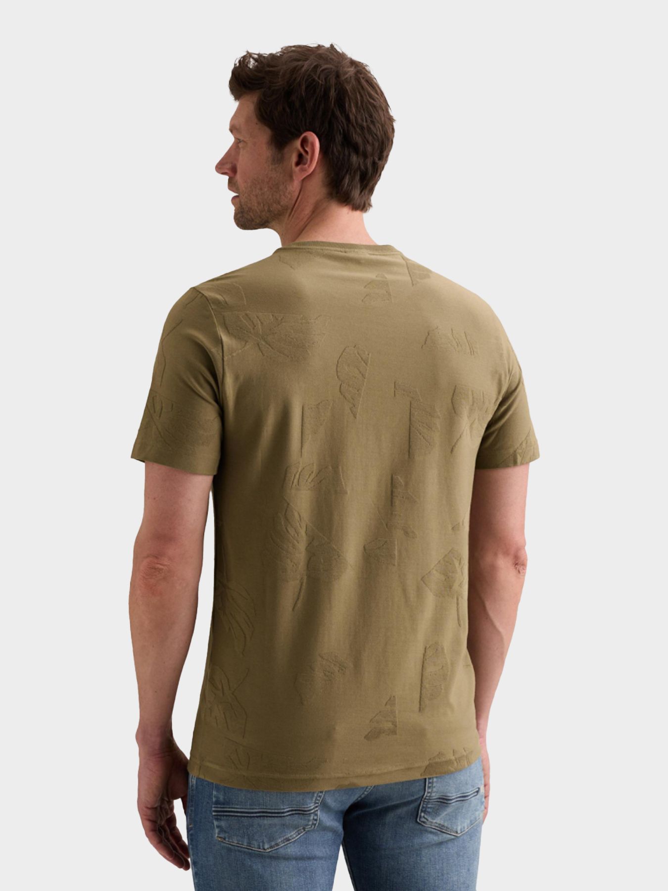 Pme Legend Short sleeve r-neck jacquard jerse Dusky Green 00115855-6389