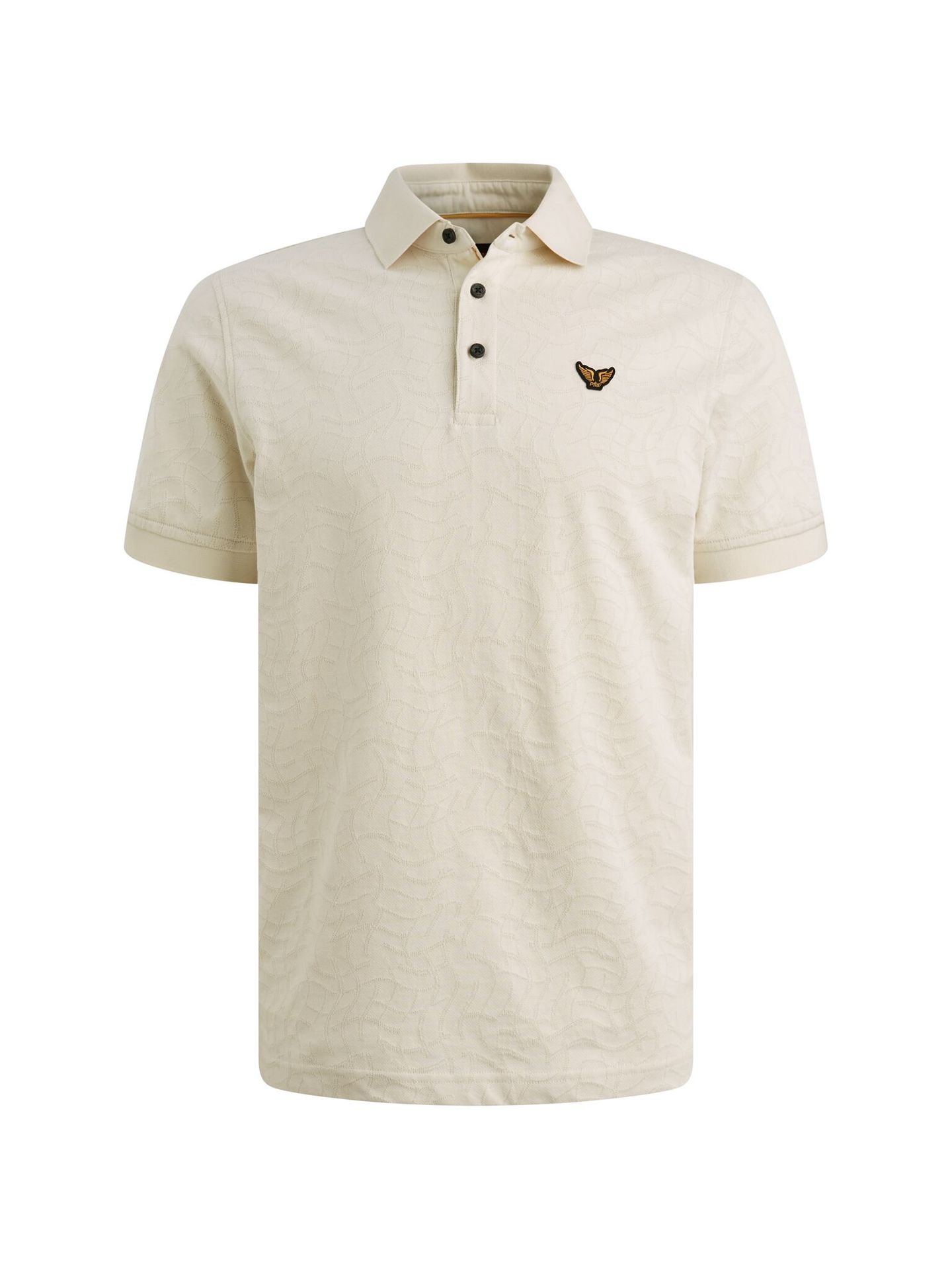 Pme Legend Short sleeve polo jersey jacquard Egret 00115857-7001