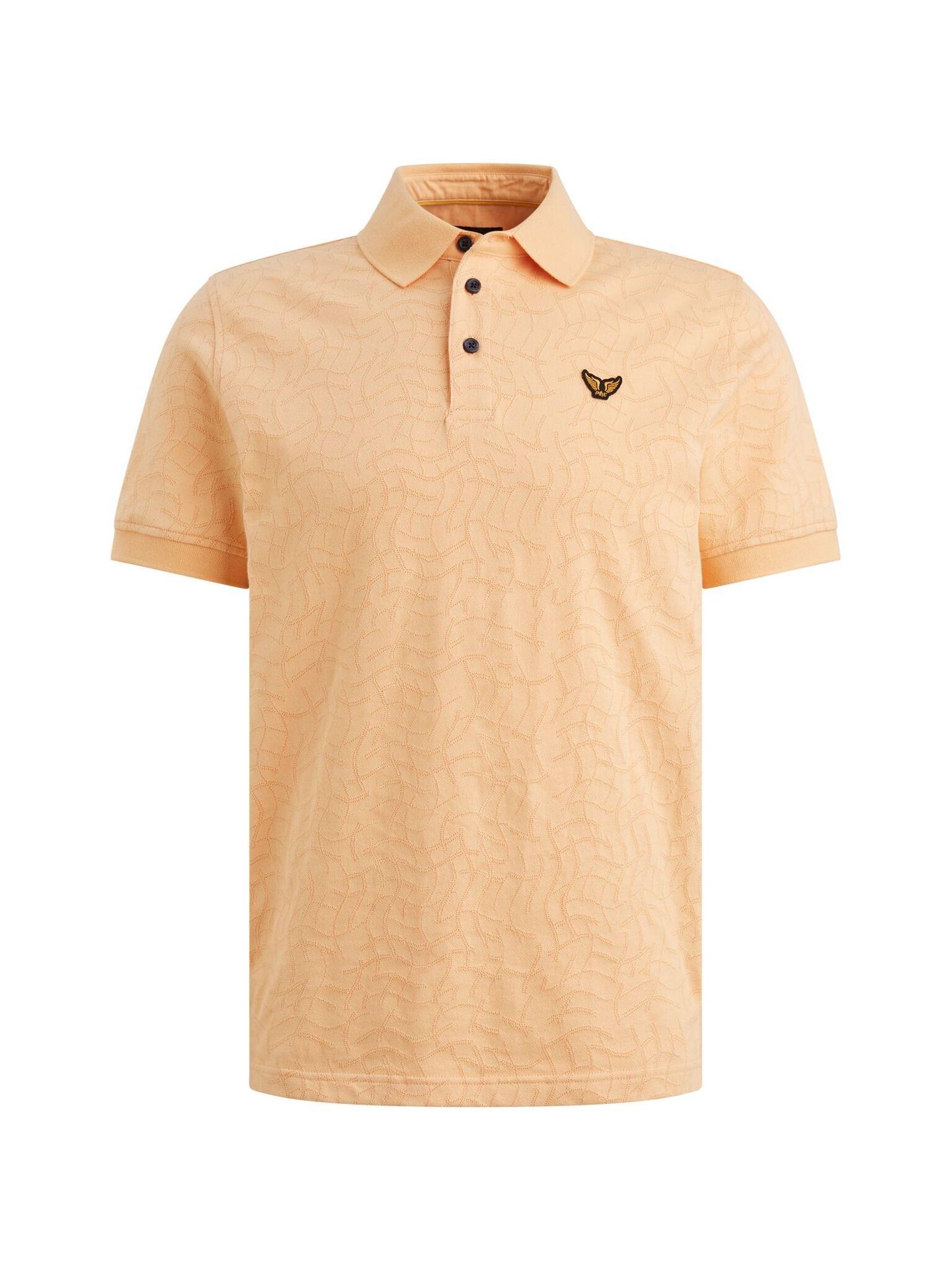 Pme Legend Short sleeve polo jersey jacquard Apricot Cream 00115857-7137