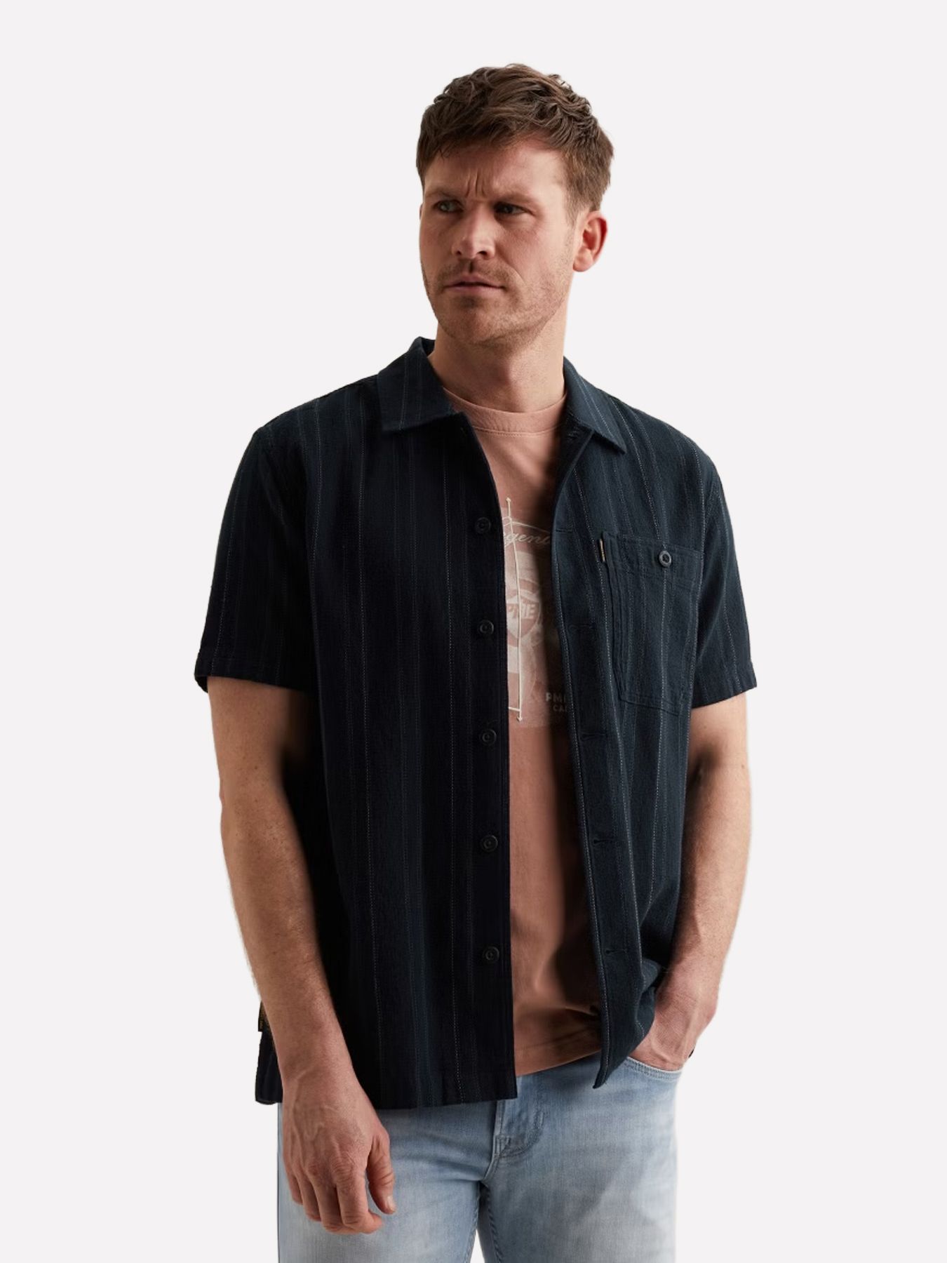 Pme Legend Short Sleeve Shirt Yarn dye mattwe Carbon 00115861-5282