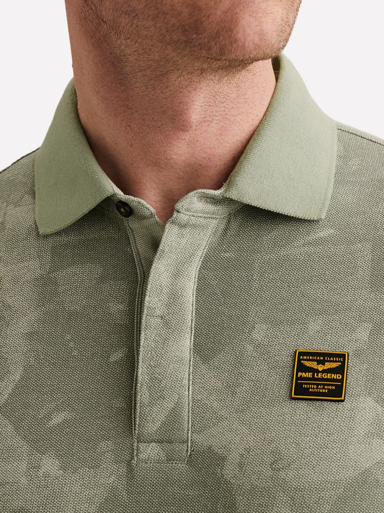 Pme Legend Short sleeve polo printed two tone Iceberg Green 2900161522039