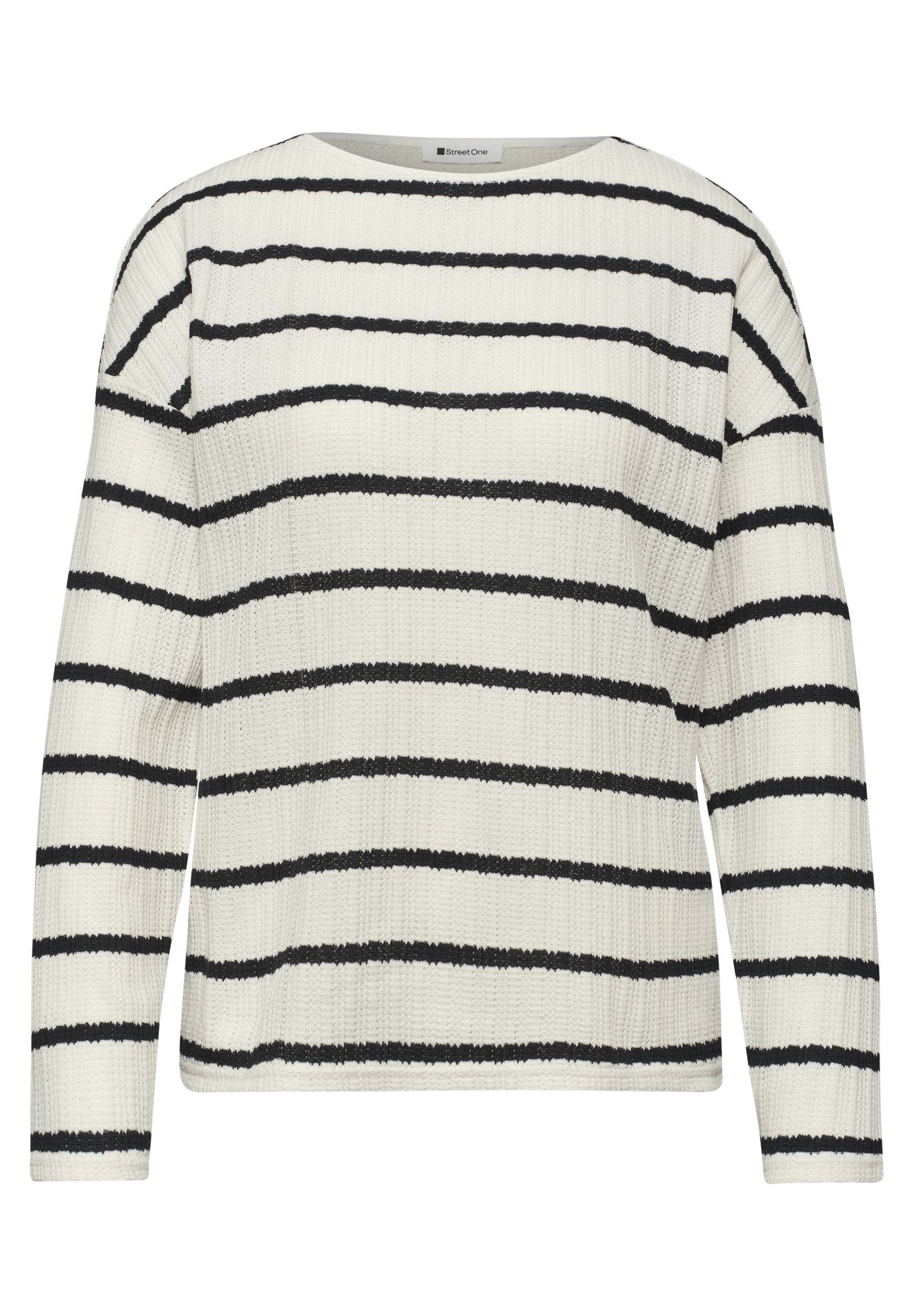 Street-One A324785 striped knit look shirt shadowed navy 2900161682030