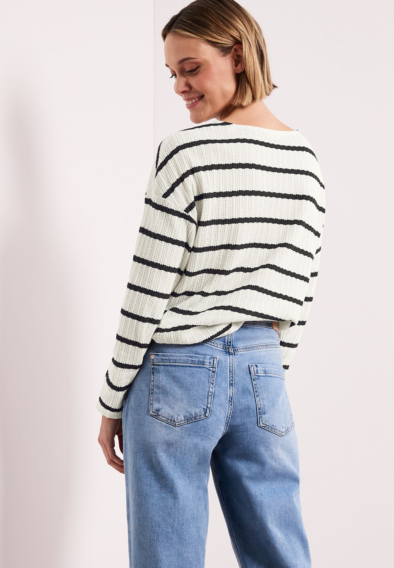 Street-One A324785 striped knit look shirt shadowed navy 2900161682030