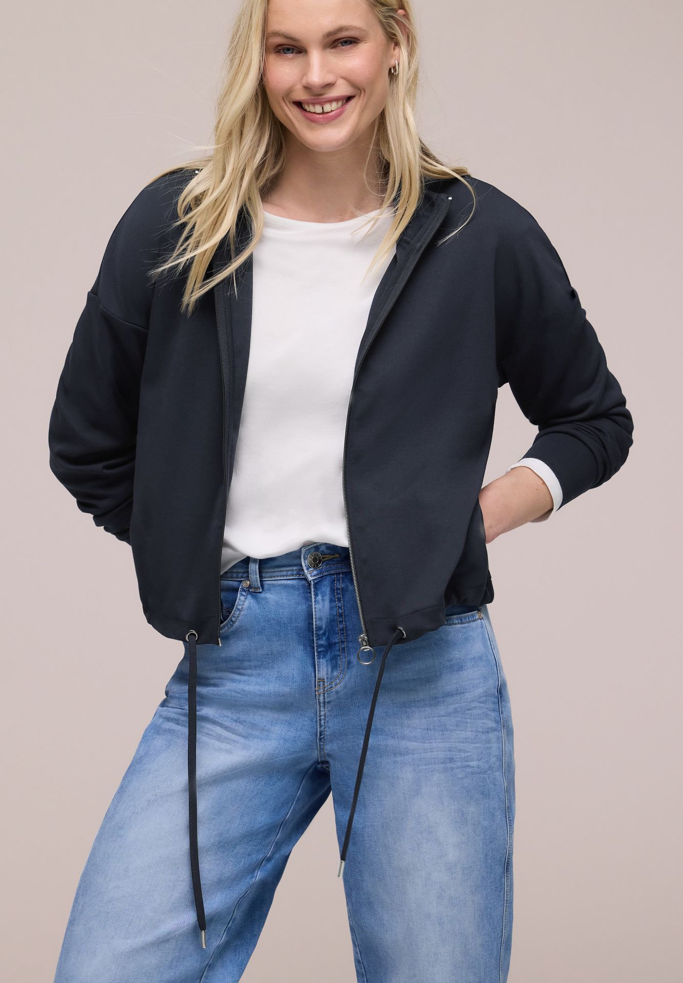 Street-One A324787 turtle neck zipper jacket shadowed navy 00115936-EKA19000200000860