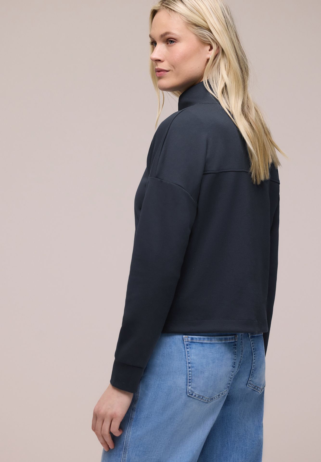 Street-One A324787 turtle neck zipper jacket shadowed navy 2900161683051