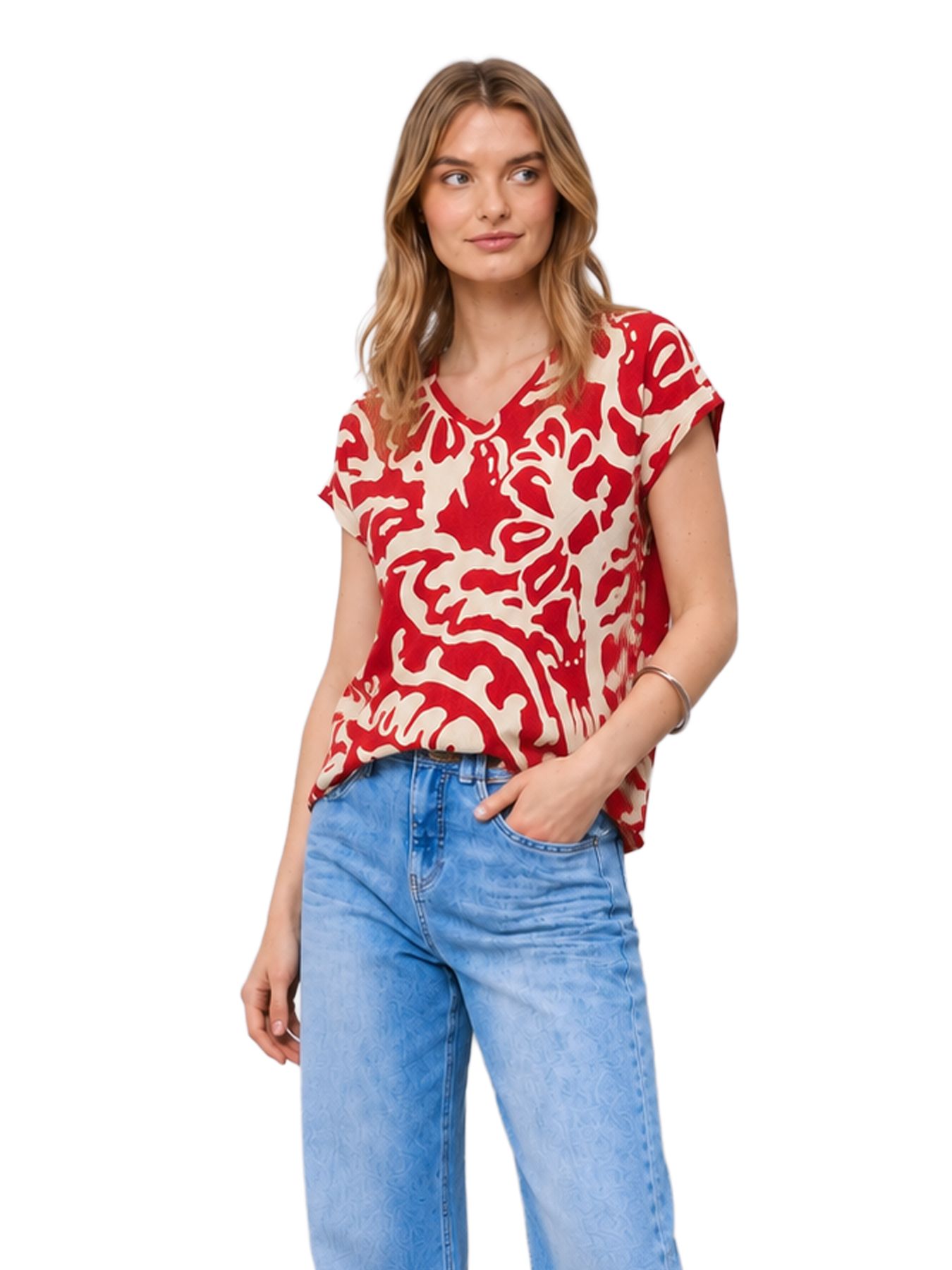 Street-One A324801 printed structure mat-mix s salsa red 2900161704053