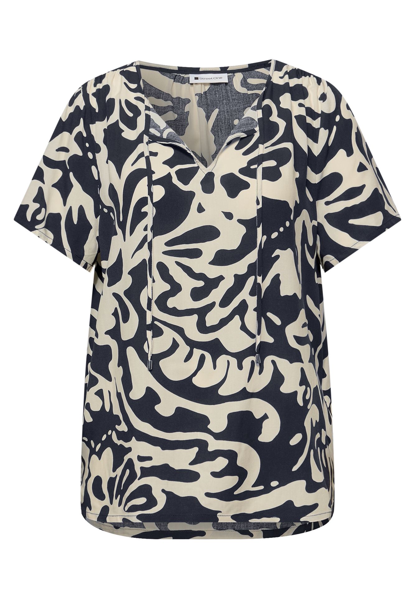 Street-One A346429 Shirtblouse w string detail shadowed navy 2900161717046