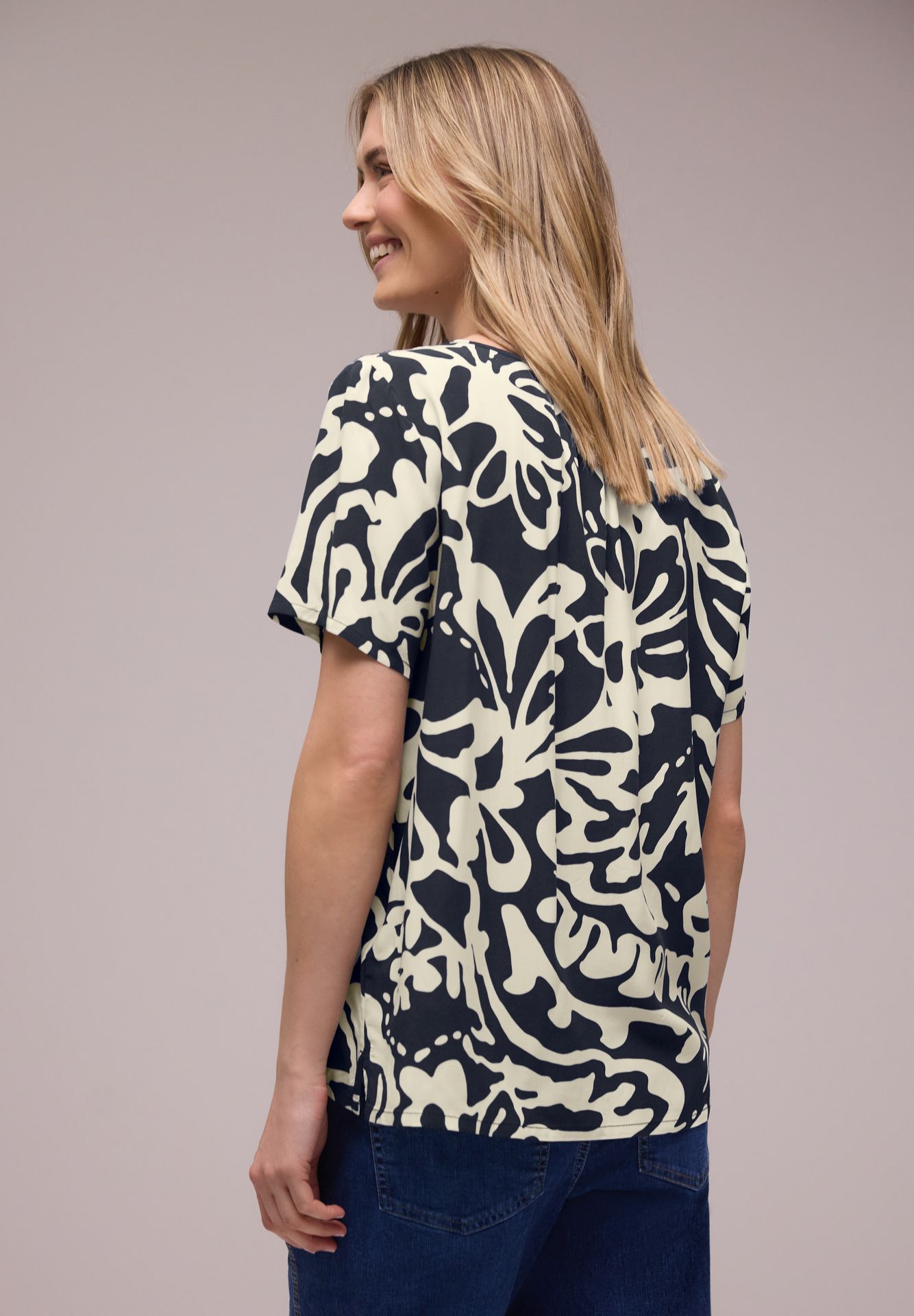 Street-One A346429 Shirtblouse w string detail shadowed navy 2900161717046