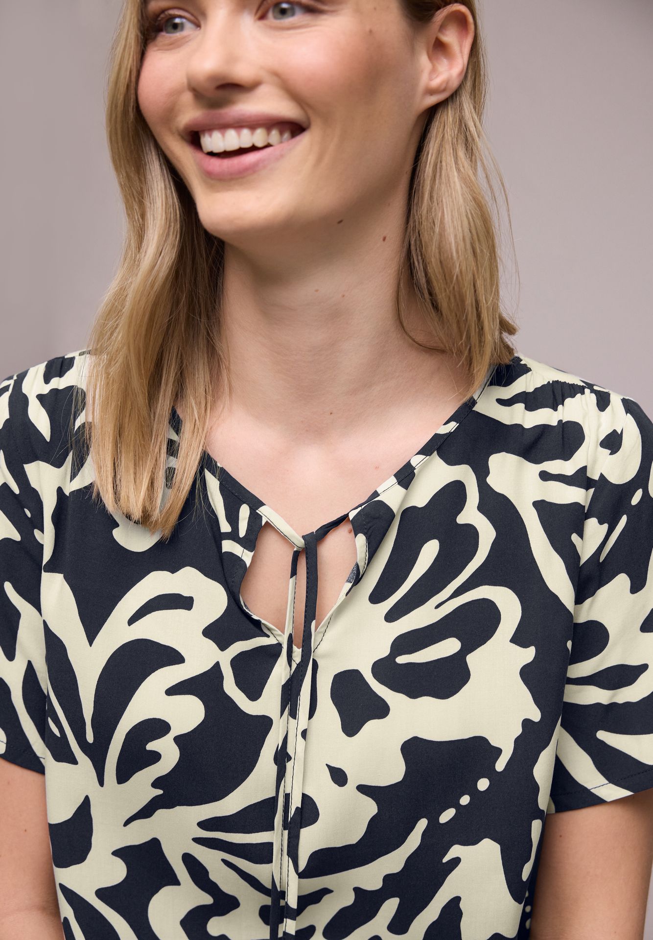 Street-One A346429 Shirtblouse w string detail shadowed navy 2900161717046