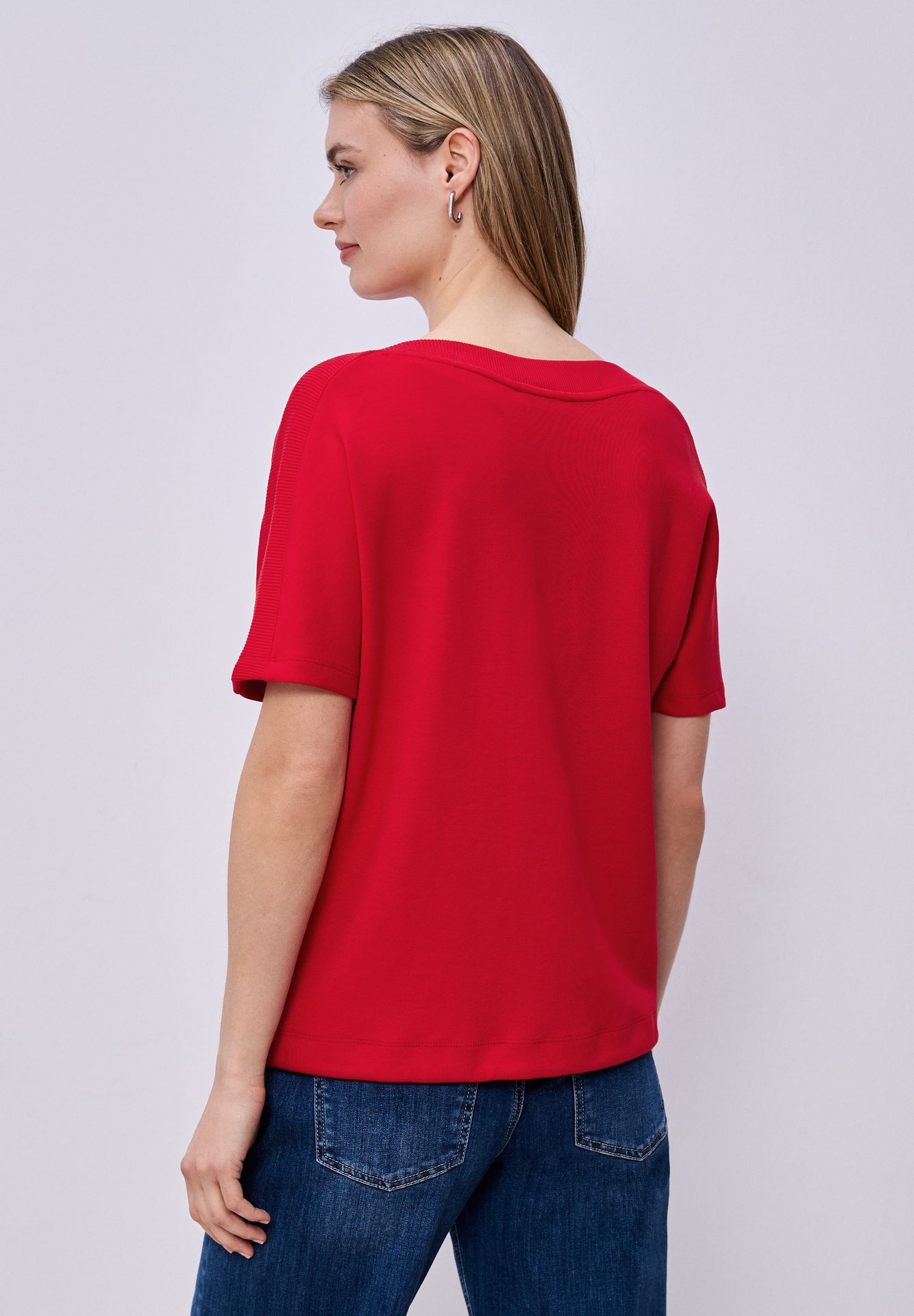 Street-One A324783 LTD QR u-boat shirt w.rib c salsa red 2900161783027