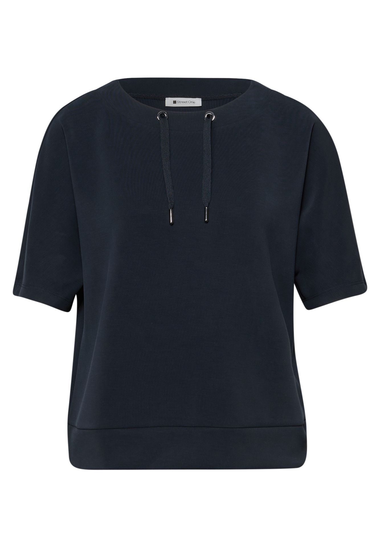 Street-One A324797 LTD QR silk look shirt w.dr shadowed navy 2900161788046