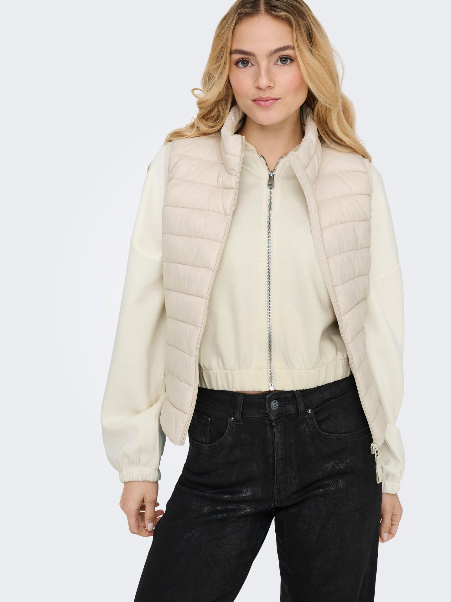 Only ONLSCARLETT L/S ZIP HOOD SWT NOOS Birch 2900161884038