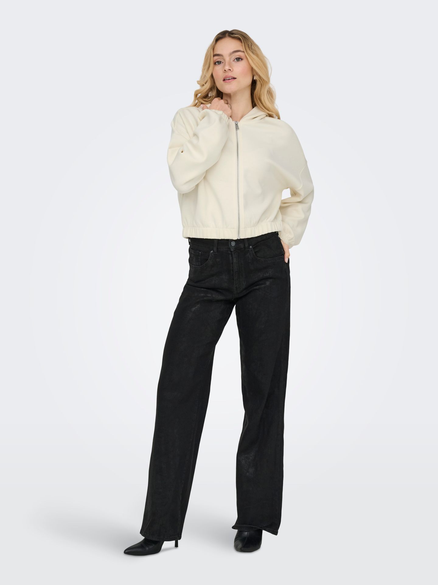 Only ONLSCARLETT L/S ZIP HOOD SWT NOOS Birch 2900161884038