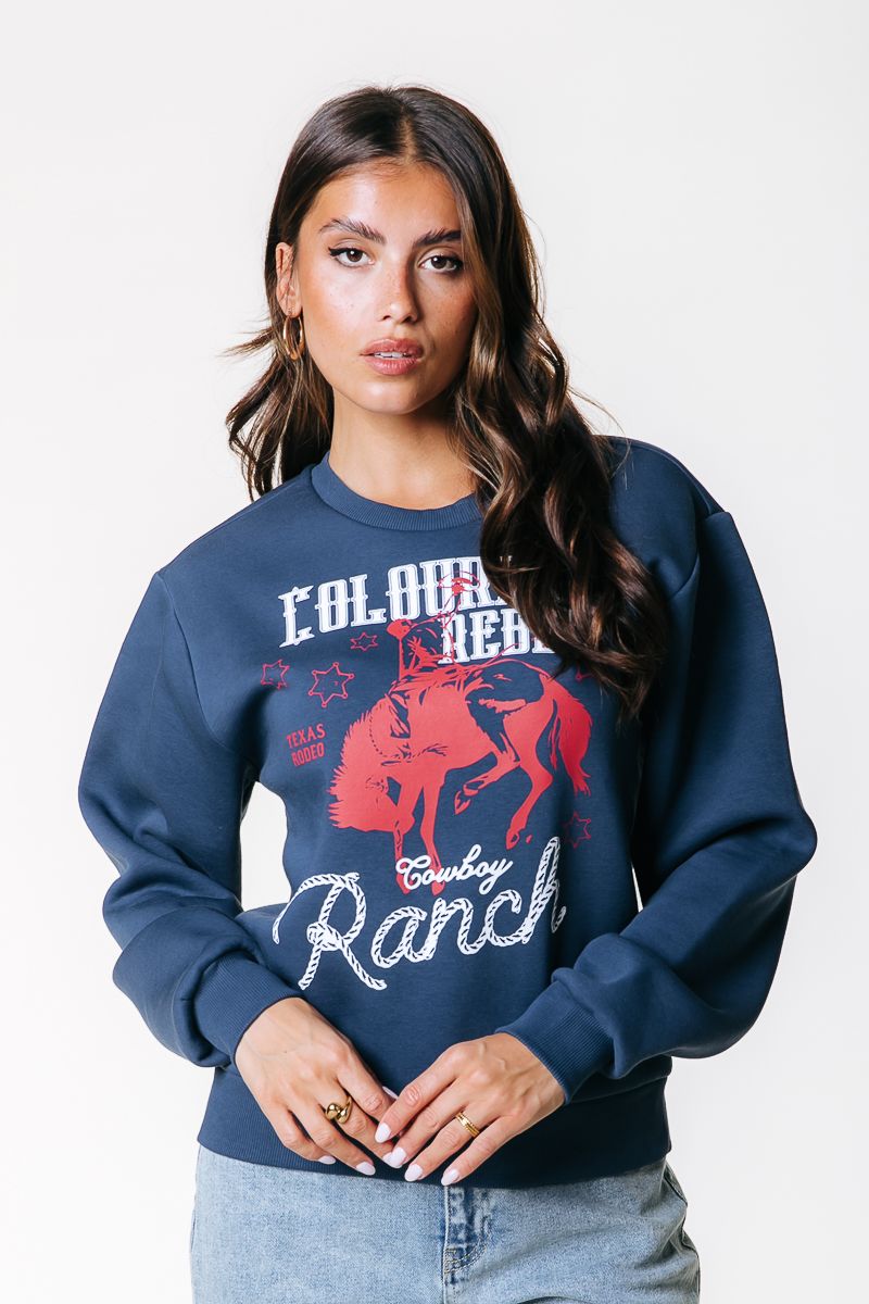 Colourful Rebel CR Ranch Relaxed Sweat 557 denim blue 00116064-EKA26011600000055