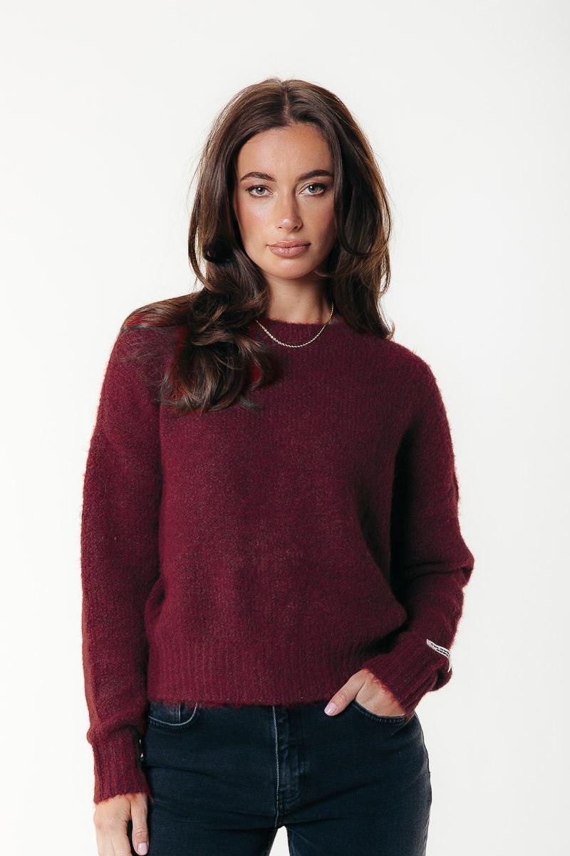 Colourful Rebel Olivia Crewneck Knitted Sweater 609 bordeaux 00116066-EKA26011600000059