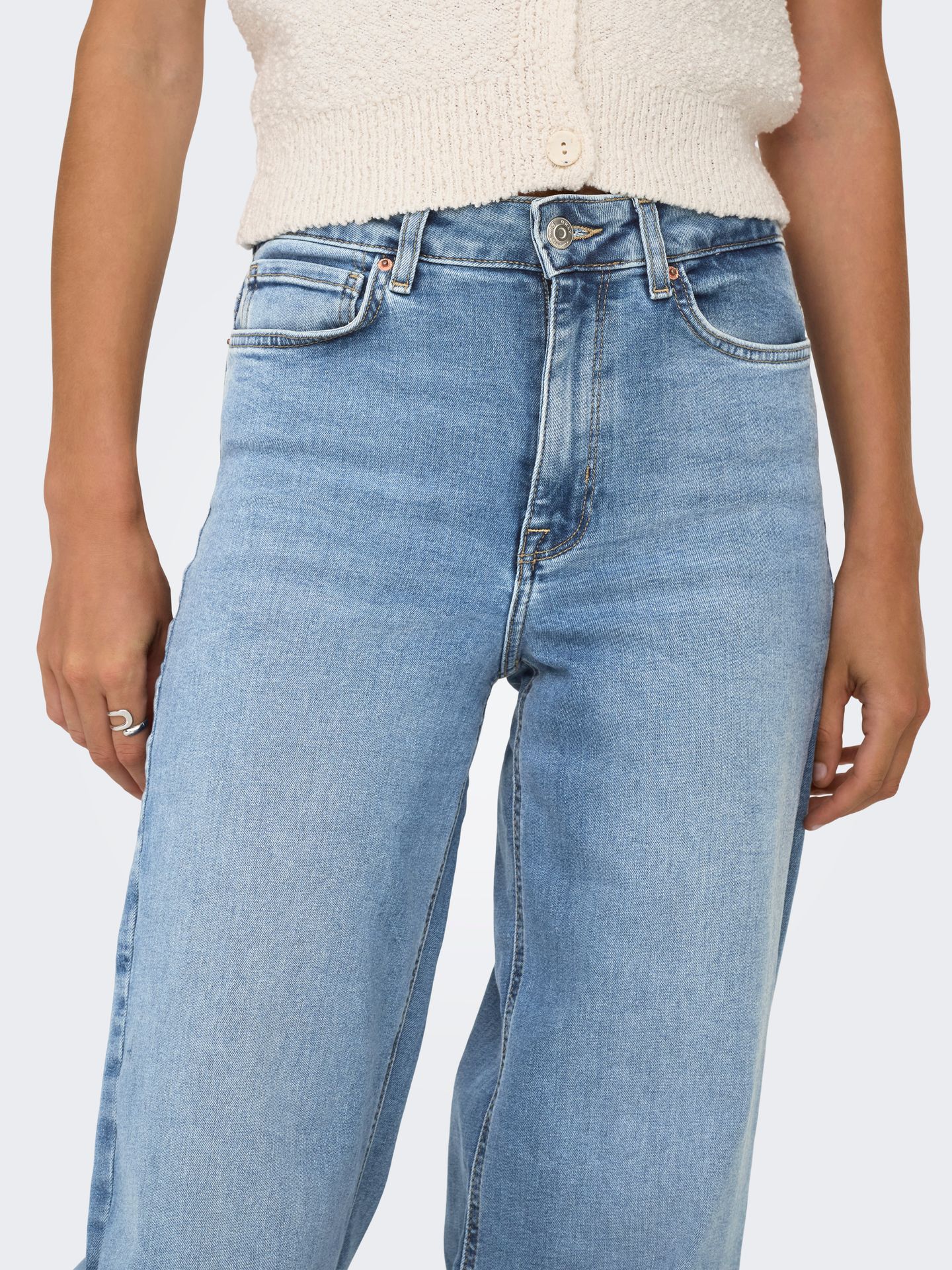 Only ONLMADISON BLUSH HW WIDE DNM CRO371 Light Blue Denim 2900161899025