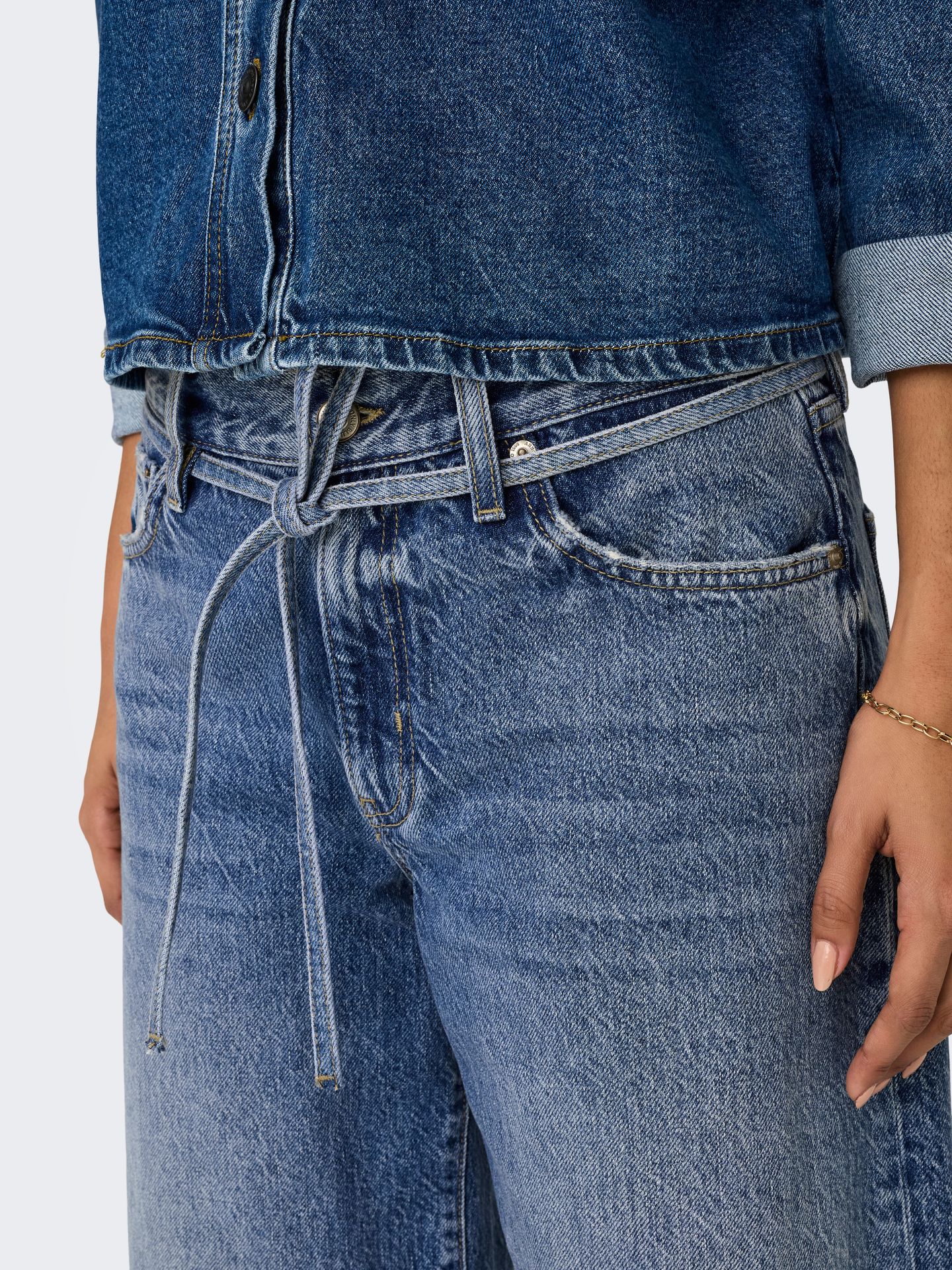 Only ONLGIANNA MW STRAIGHT DNM DOT596 NO Medium Blue Denim 2900161900196