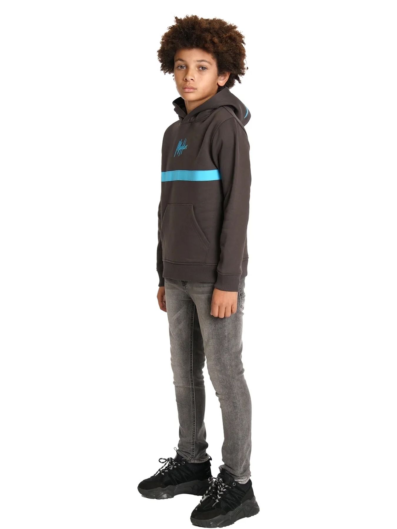 Malelions Junior Tube hoodie Graphite/bright blue 2900161907058