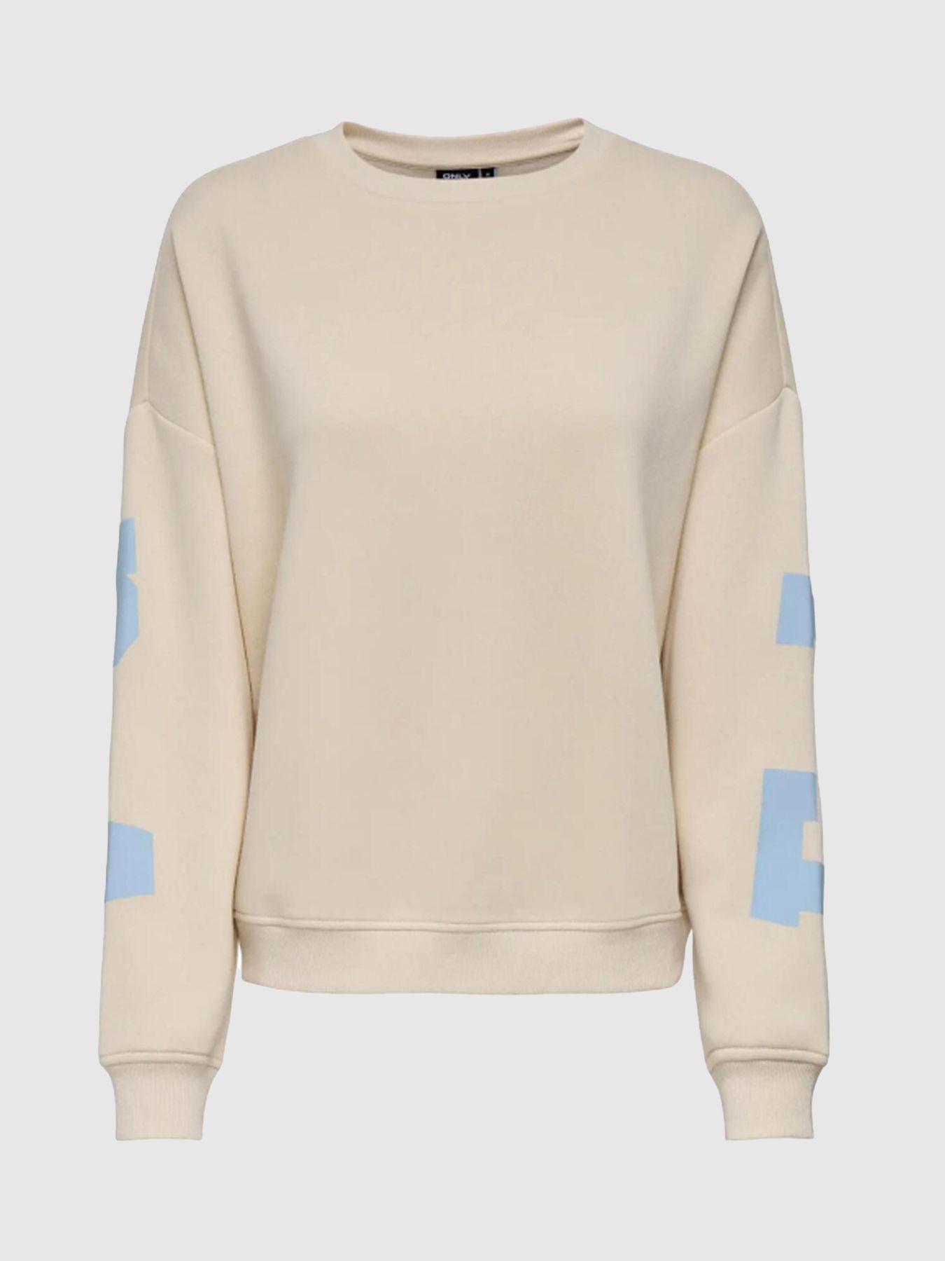 Only ONLSWEAT L/S BACK/SLEEVE PRINT SWT Birch/W. Melange 00116084-EKA26011400000081